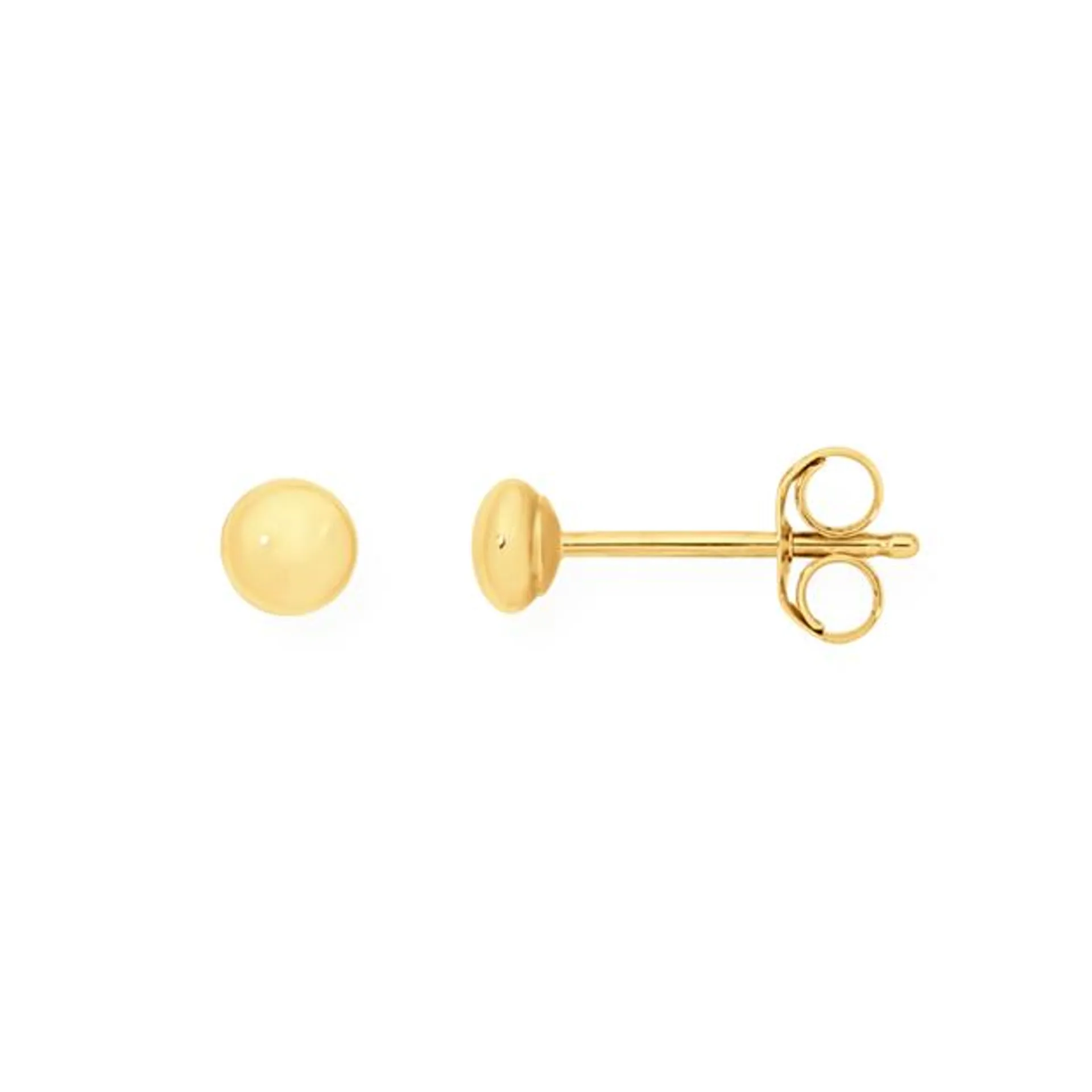 9ct Gold 3mm Flat Ball Stud Earrings