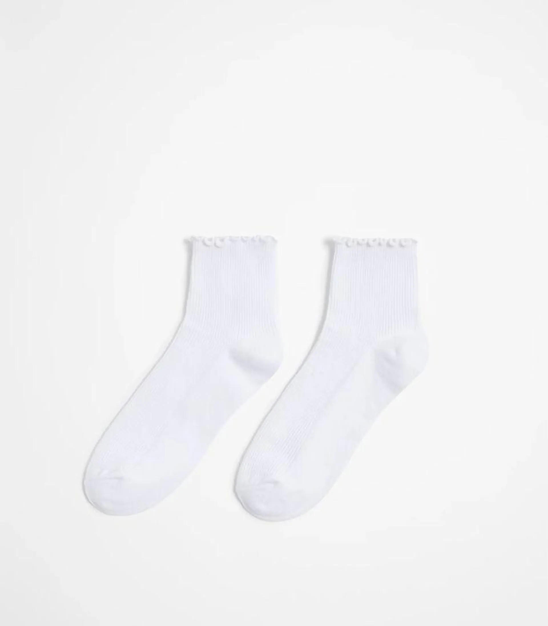 Quarter Crew Frill Socks - AC-Lab - White