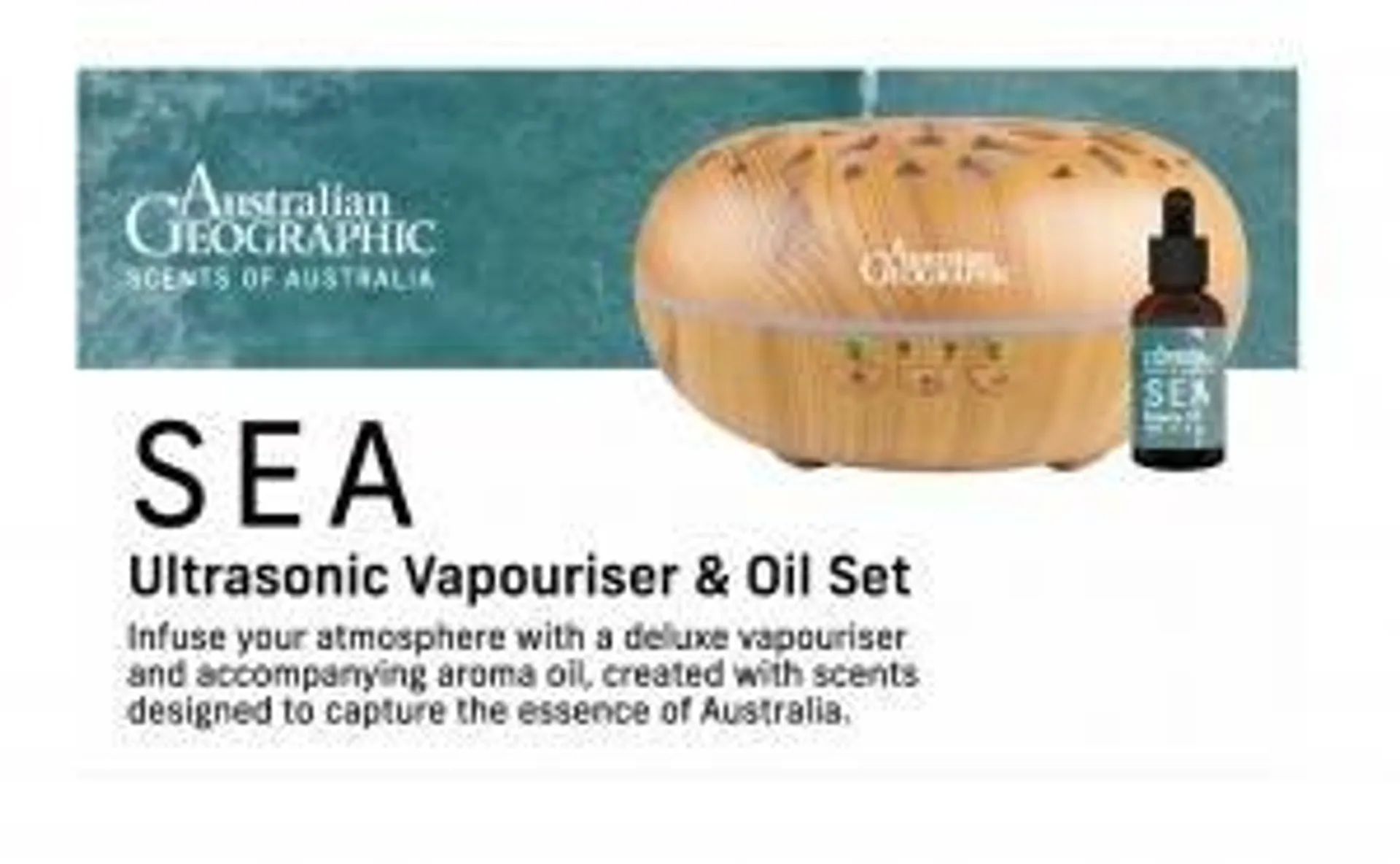 Australian Geographic 'Scents of Australia' Ultrasonic Vapouriser & Oil Set