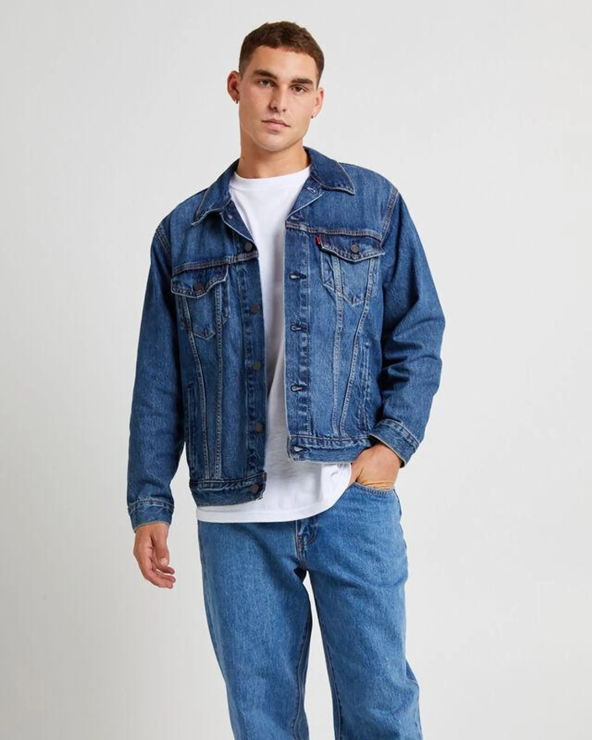 Relaxed Fit Trucker Denim Jacket Waterfalls