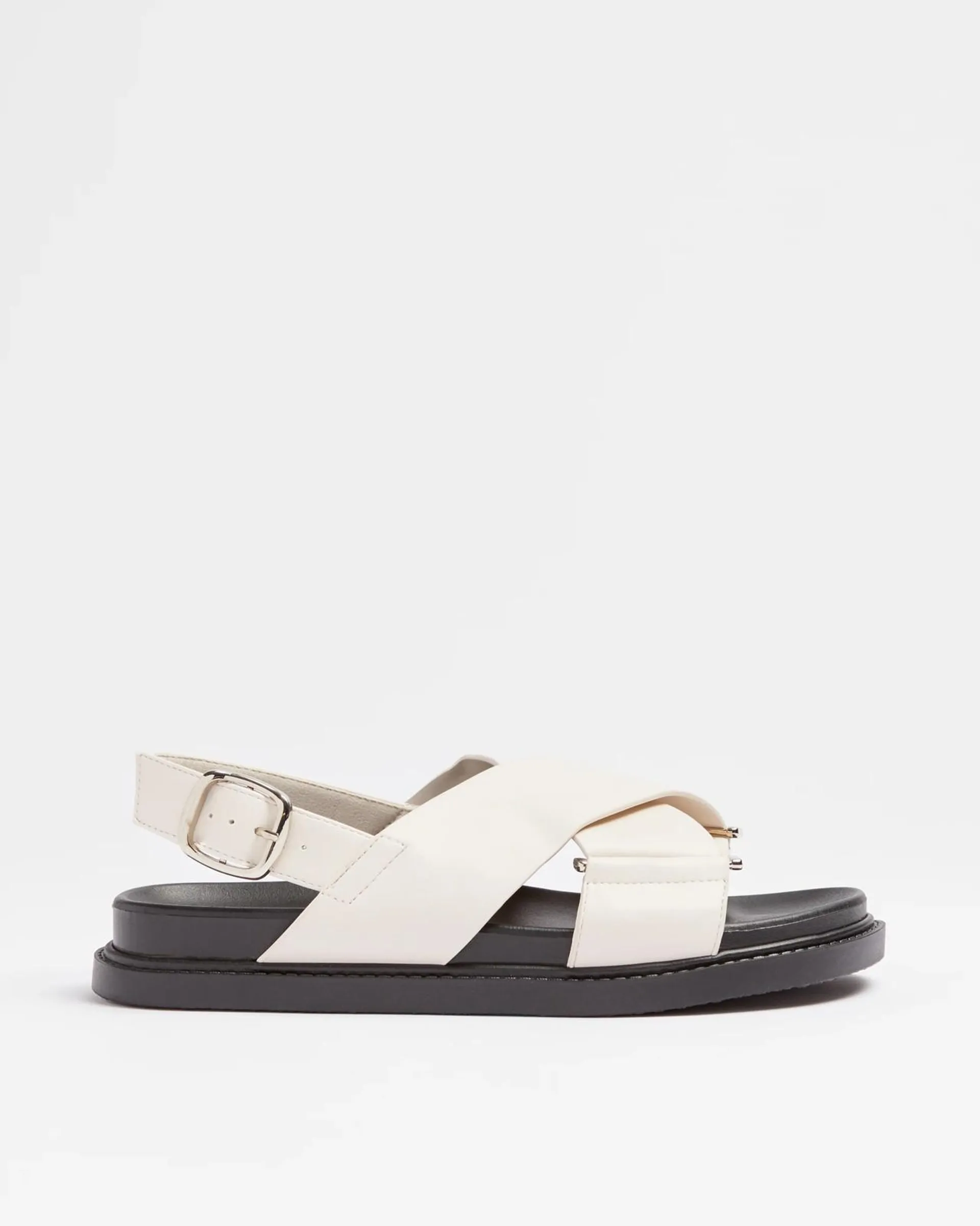 Womens Crossover Moulded Sandal - Maria - Off White