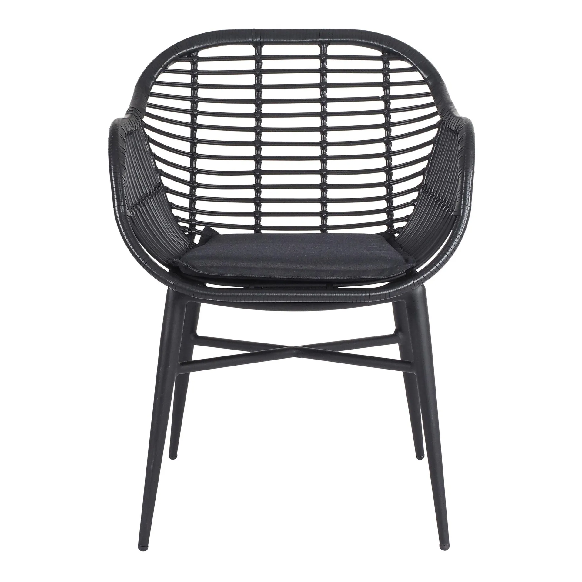 Deck Wicker Dining Chair Black