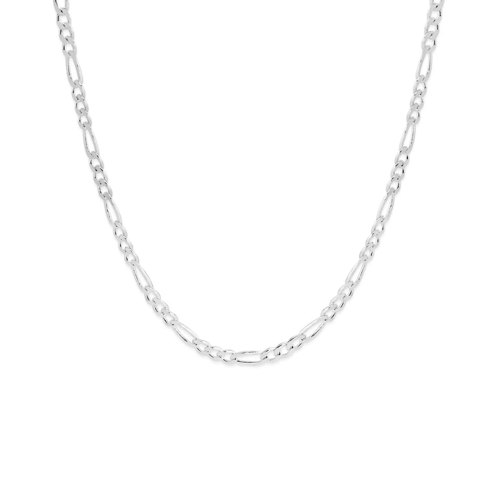 Silver 60cm Figaro Chain