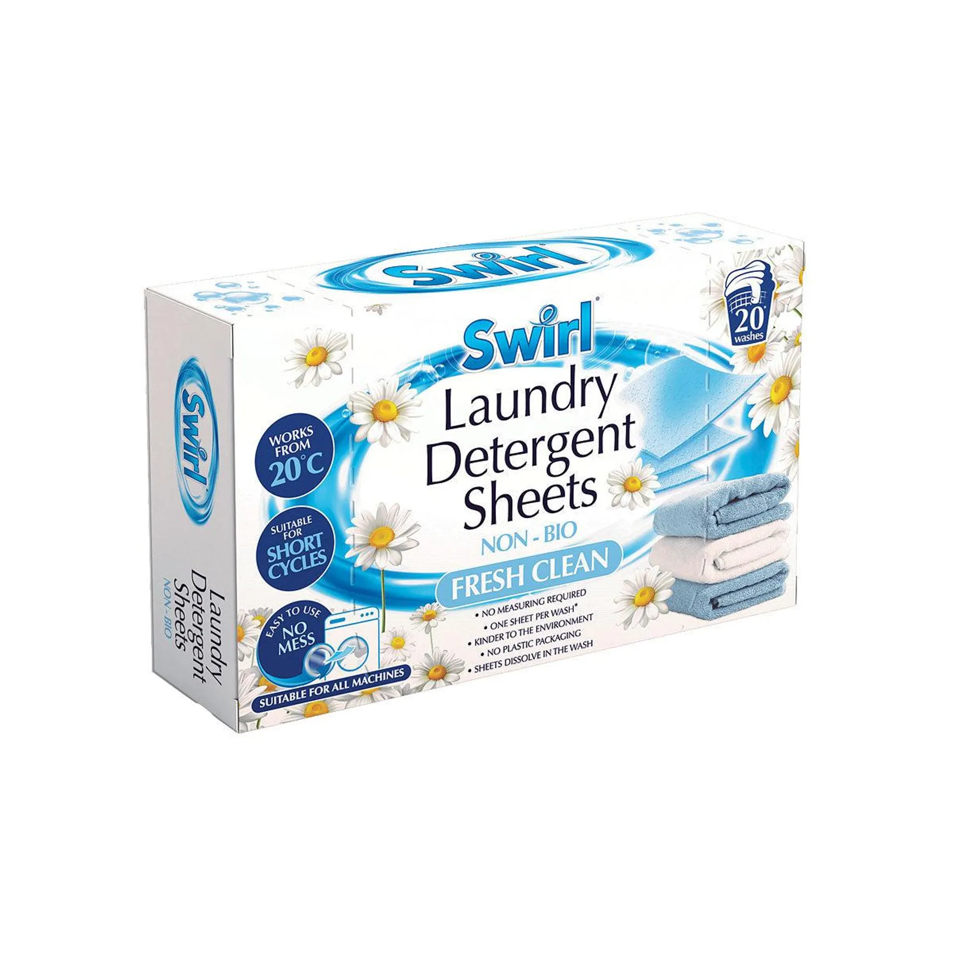 Swirl Laundry Detergent Sheets Fresh 20pk