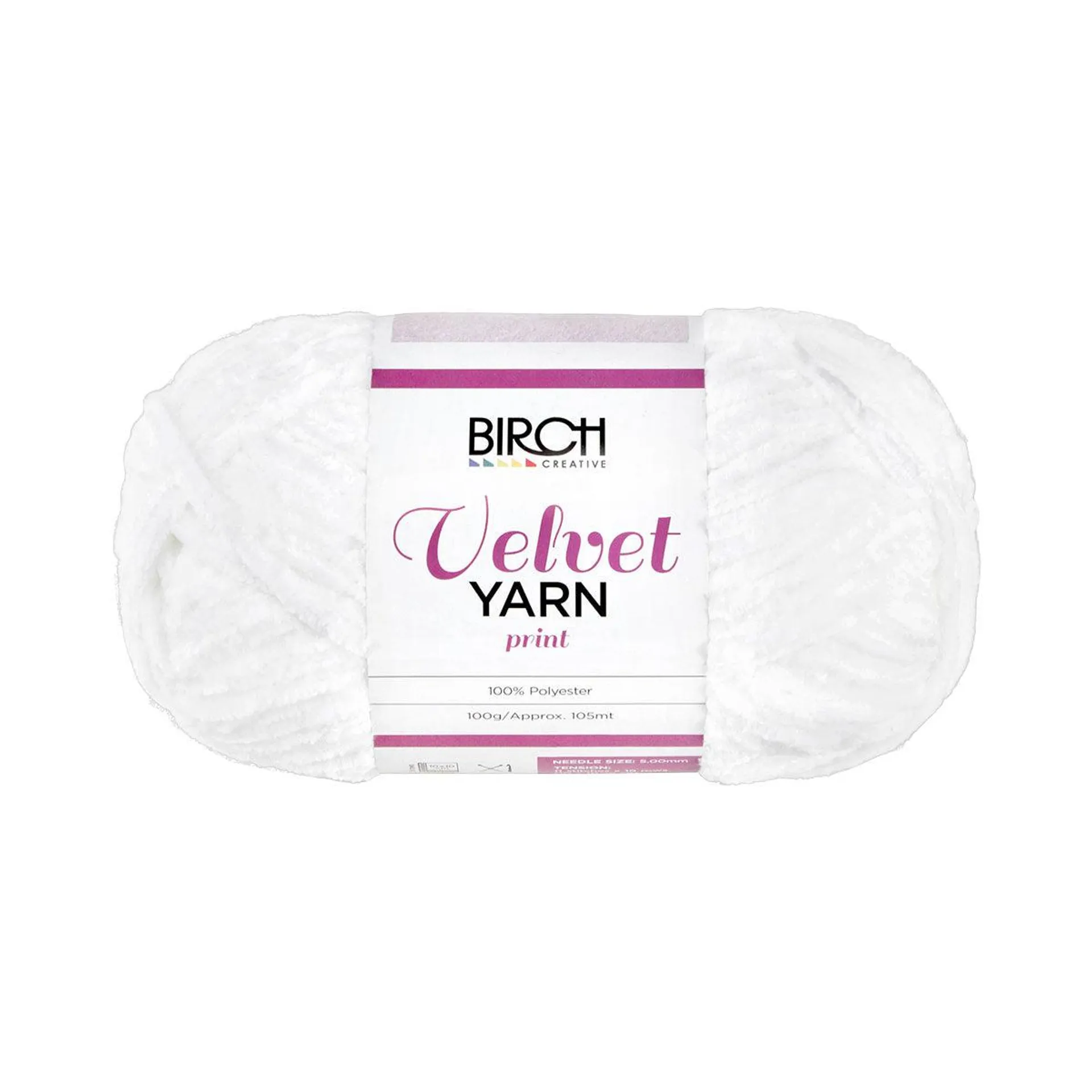 Birch Yarn Velvet White 100g