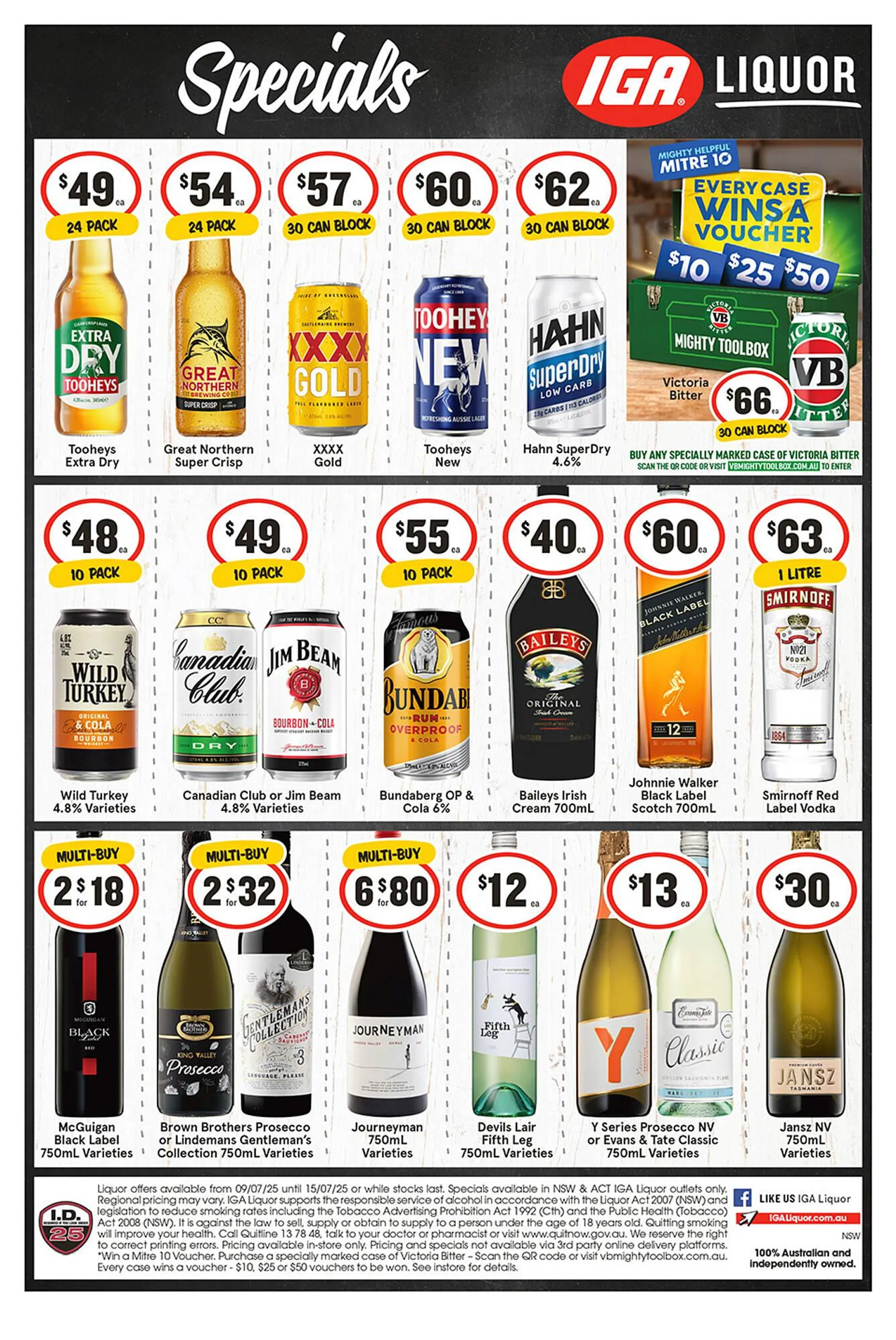 IGA Liquor catalogue - Catalogue valid from 9 July to 15 July 2025 - page 1