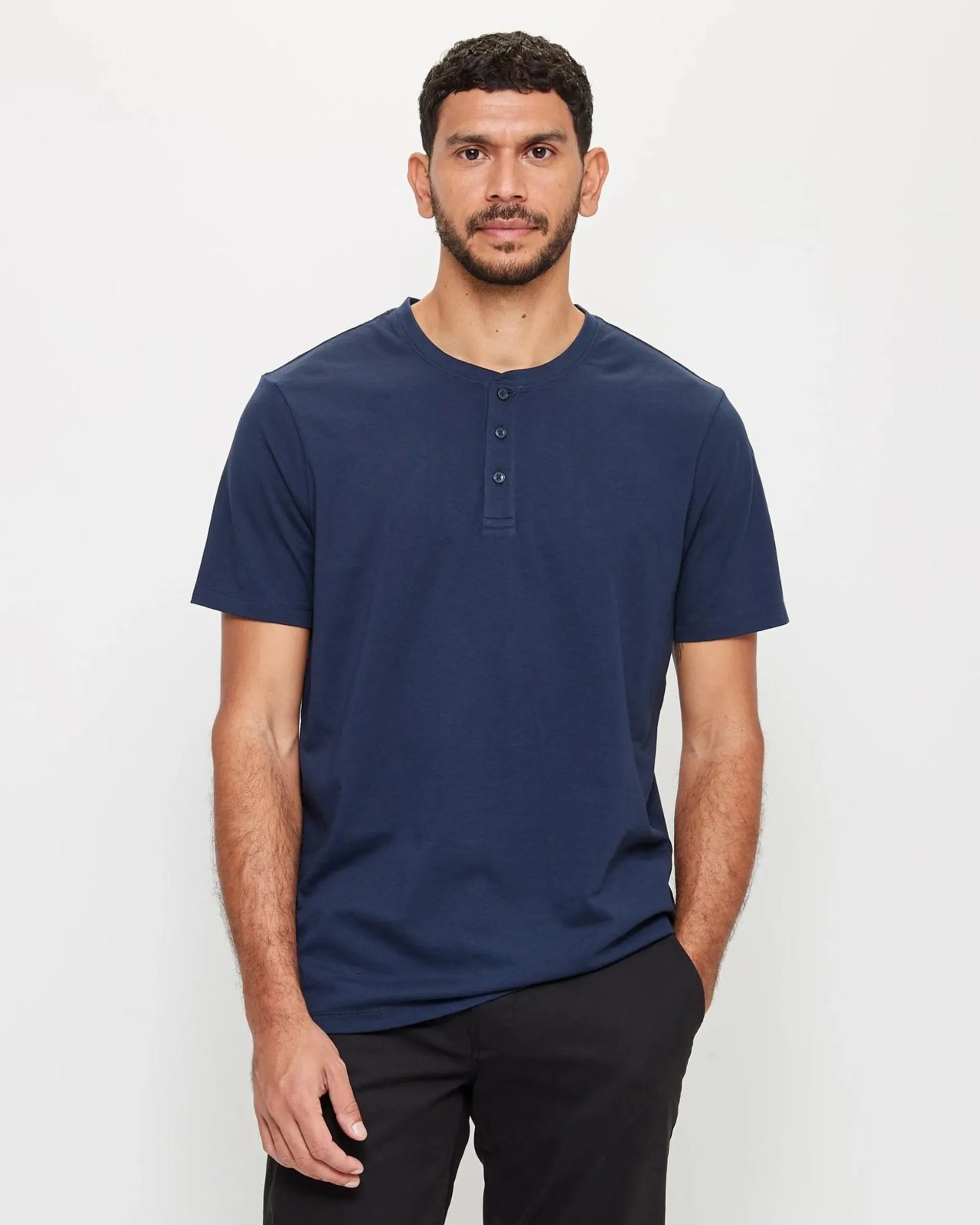 Australian Cotton Henley T-Shirt