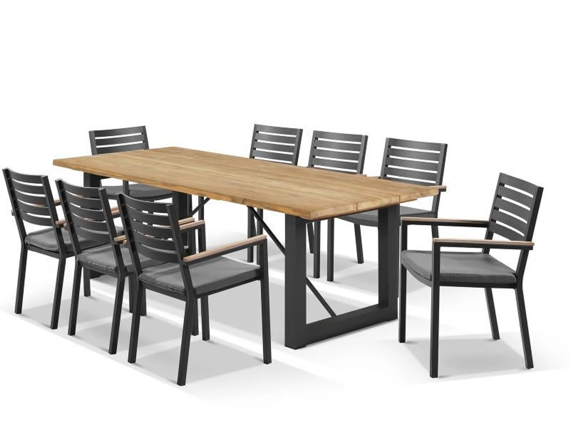 Laguna Table with Astra Chairs 9pc Outdoor Dining Setting