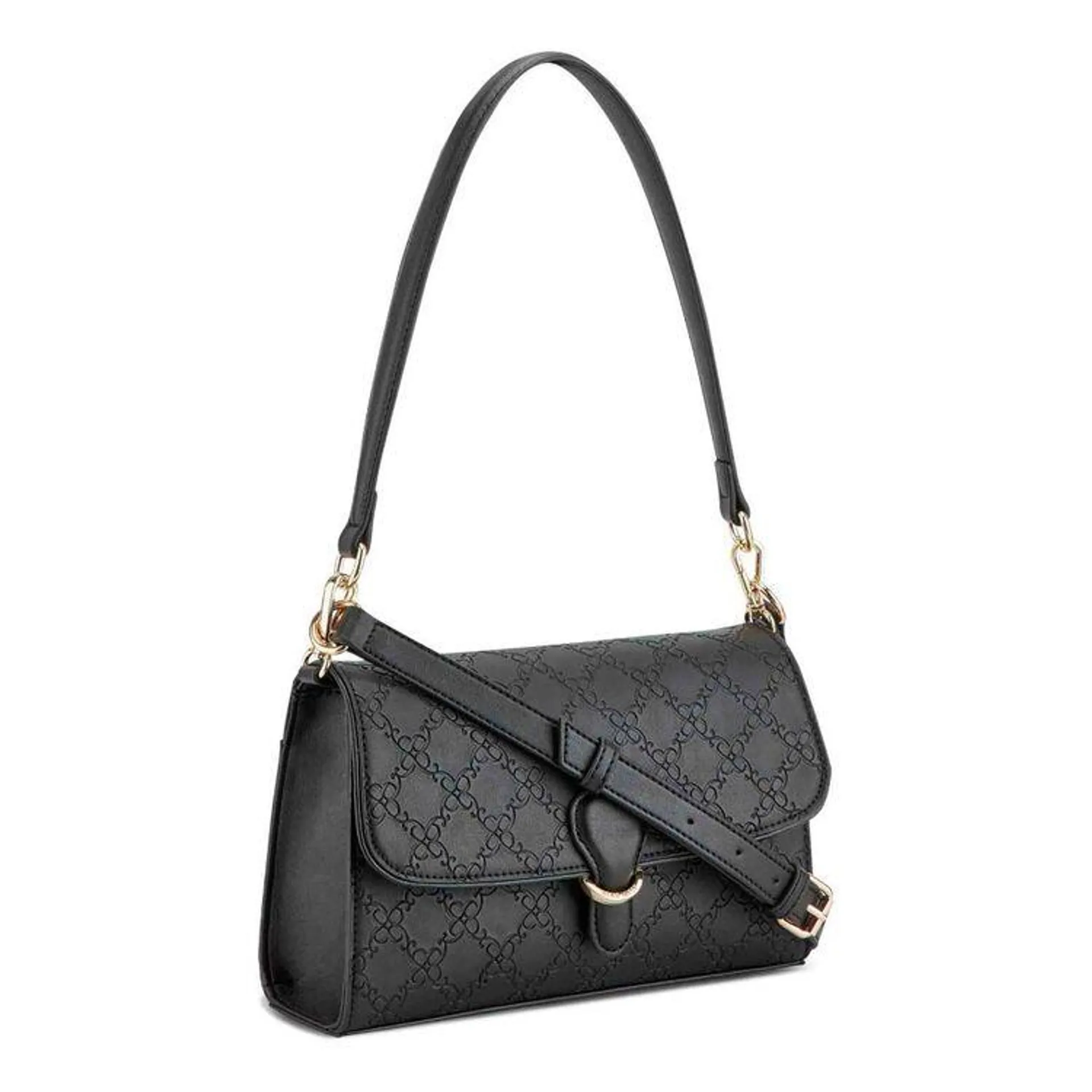 Nine West Women's Levvy Top Handle Flap Bag Black