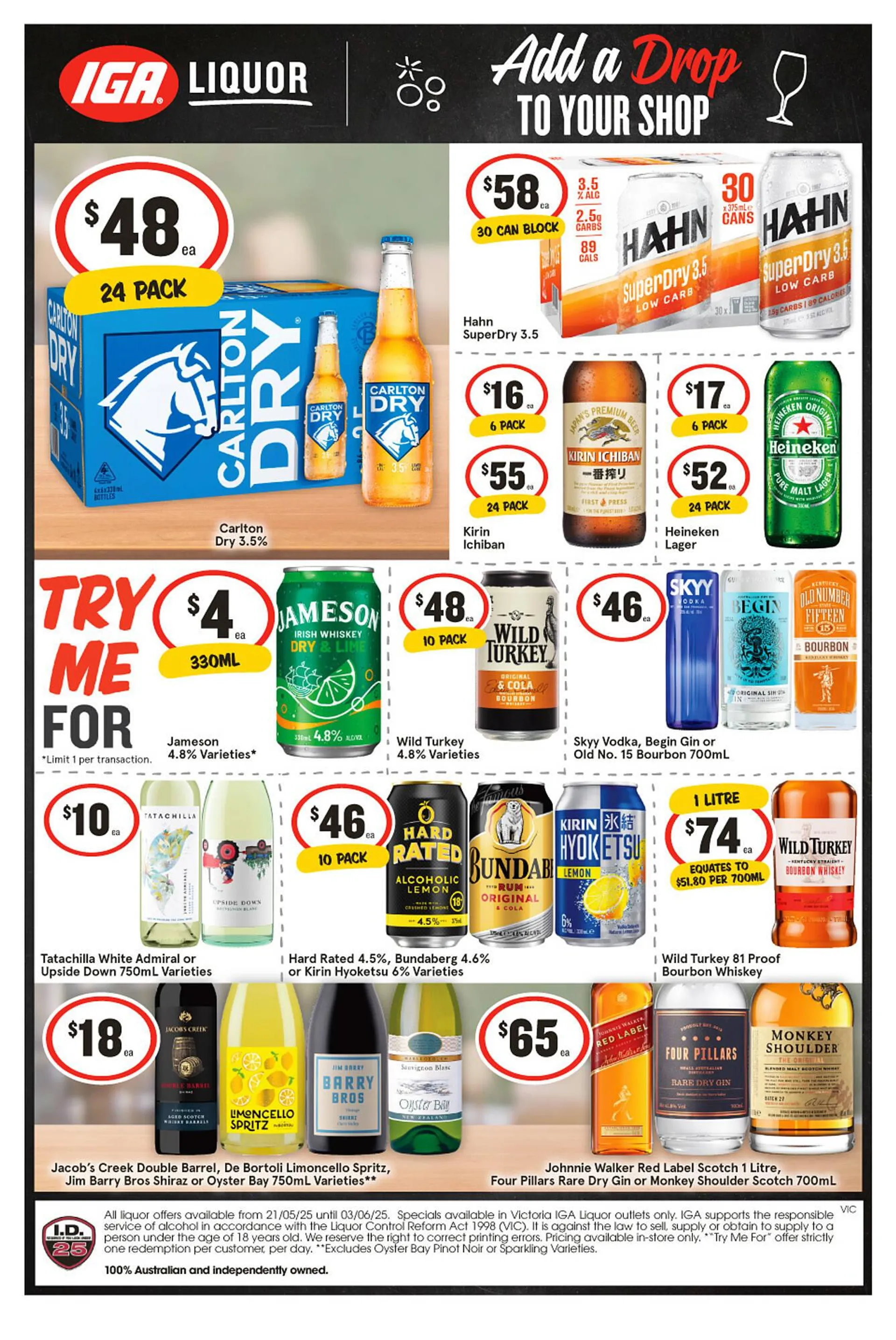 IGA Liquor catalogue - Catalogue valid from 28 May to 3 June 2025 - page 1