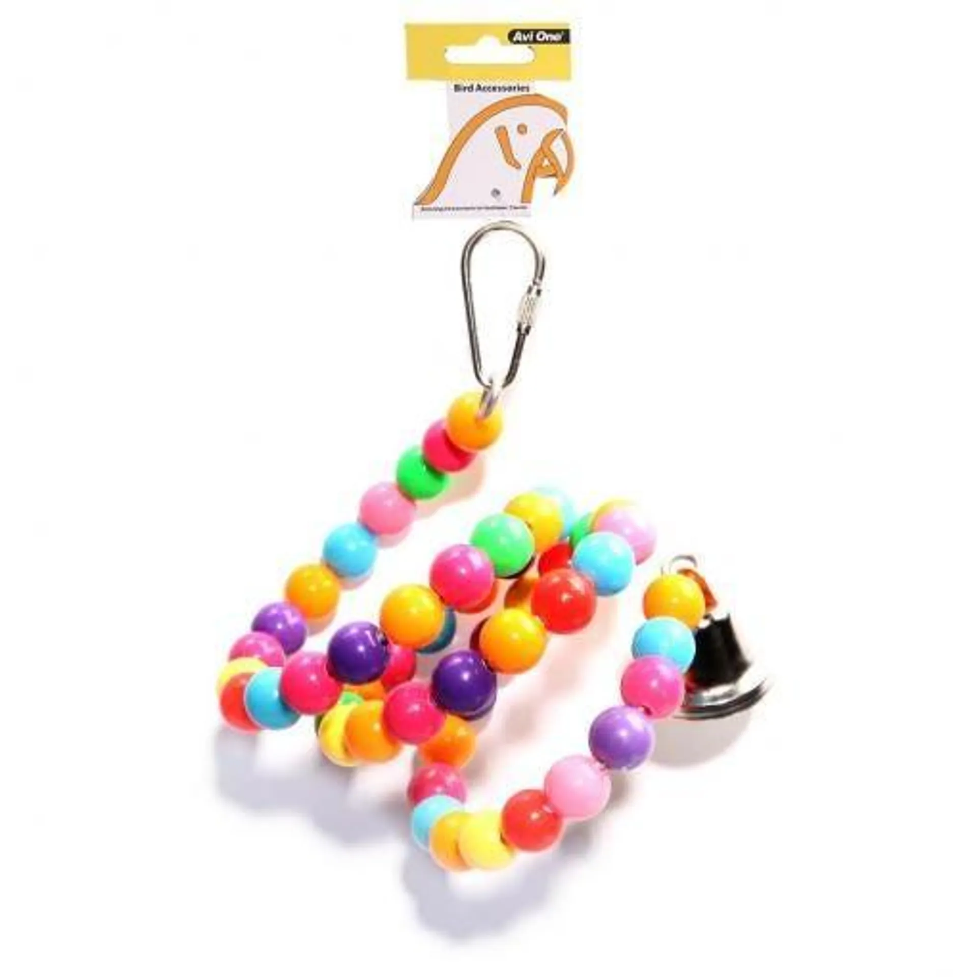 Avi One Bird Toy Coloured Beads Twister Bell 67Cm