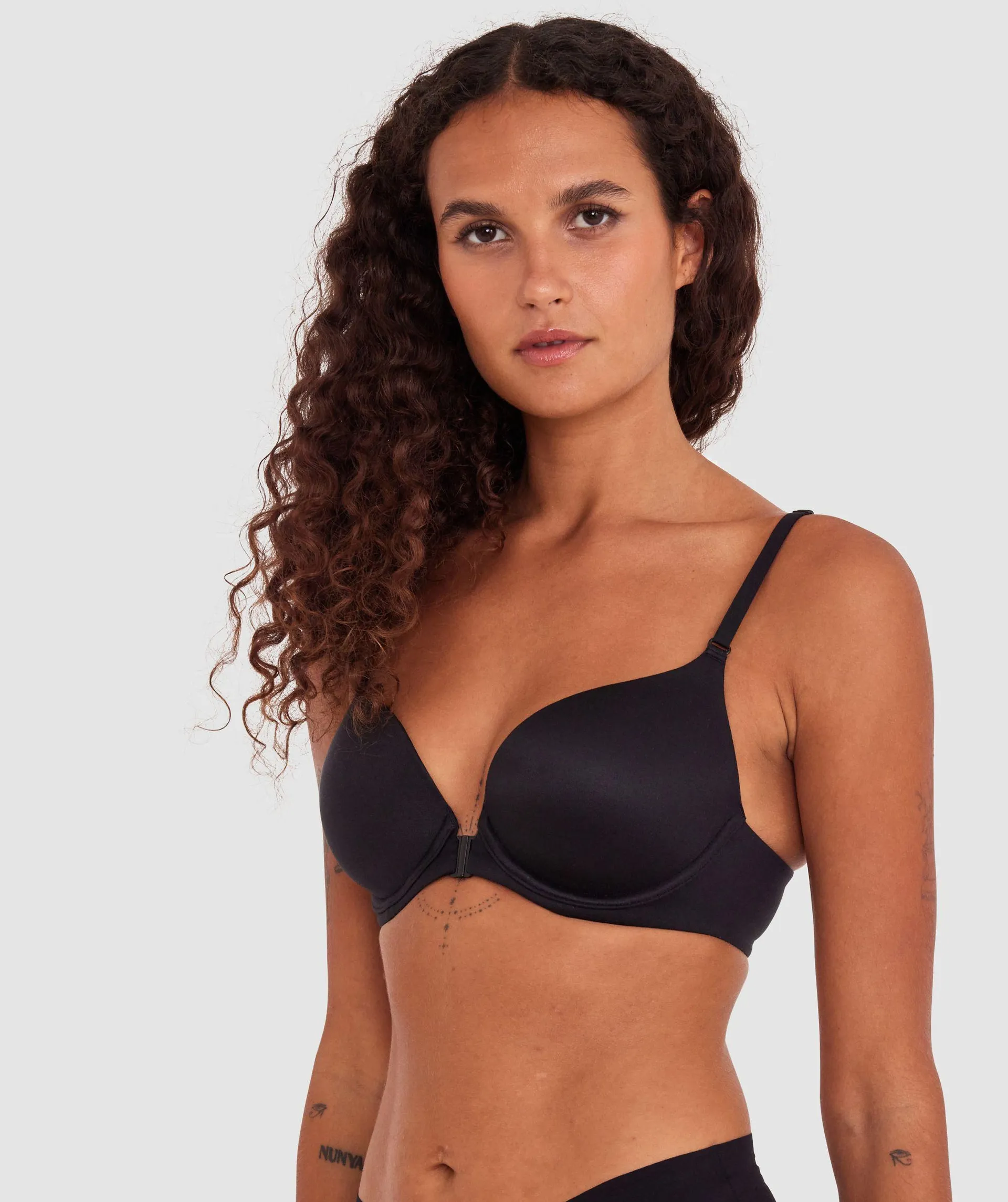 Body Bliss Front Closure Contour Plunge Bra - Black