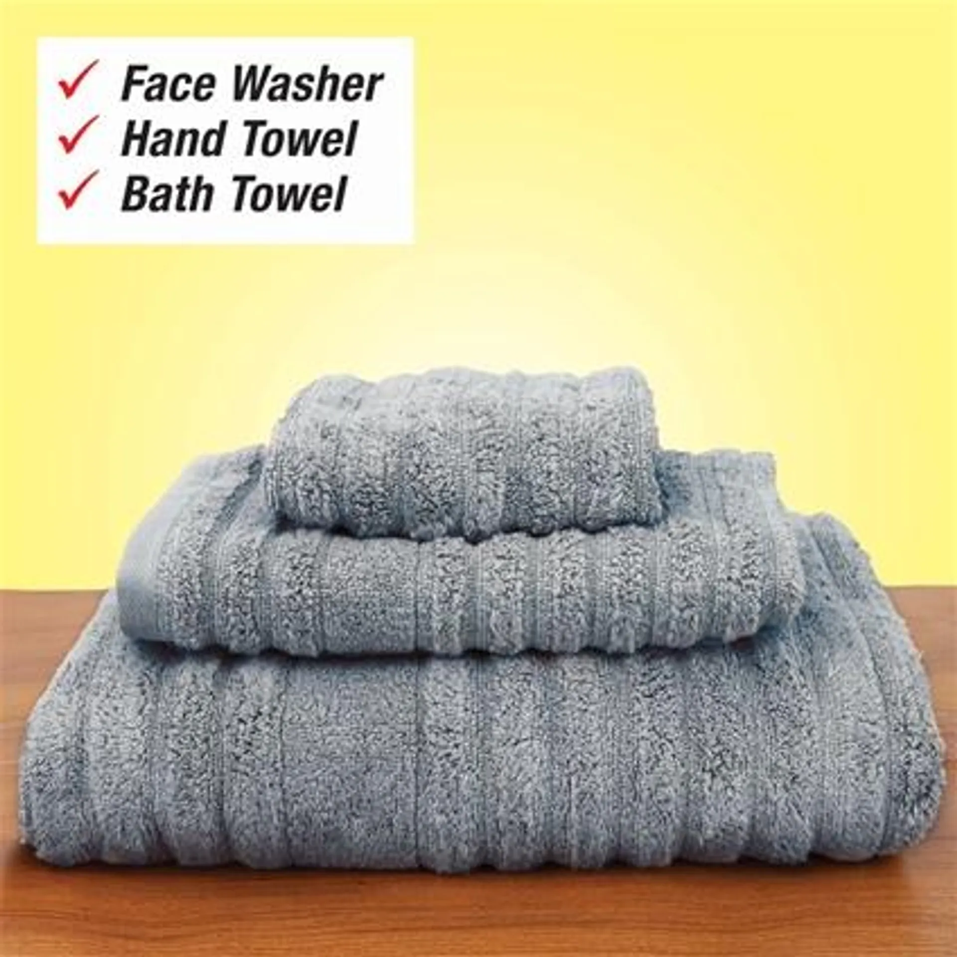 3 Pieces Towel Set - Blue