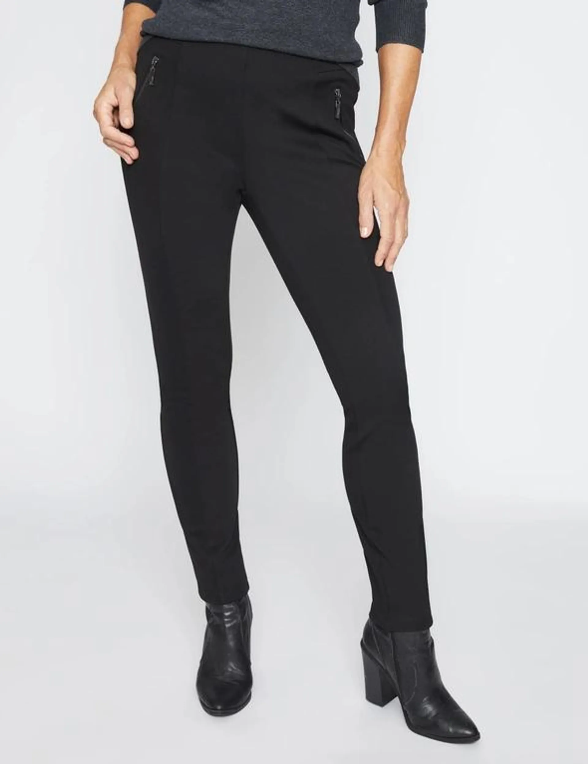 Millers Full Length Slim Leg Pannelled Ponte Zip Pant