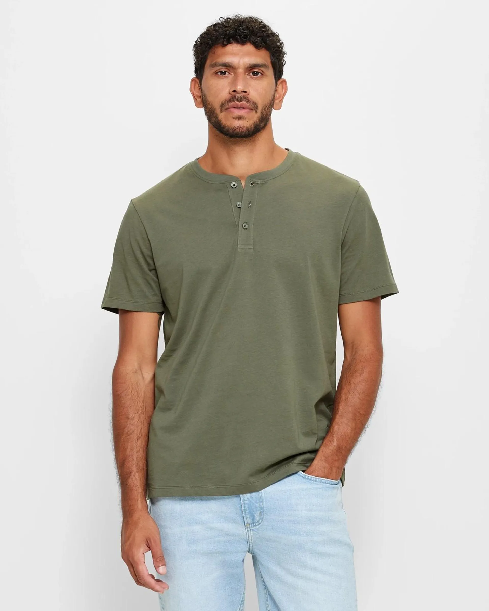 Australian Cotton Henley T-Shirt