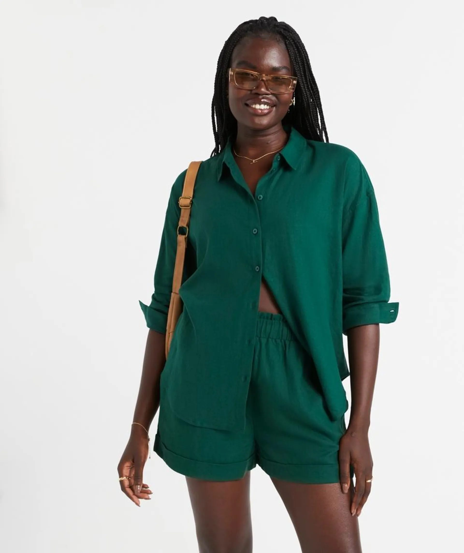 THE LINEN BLEND OVERSIZED SHIRT