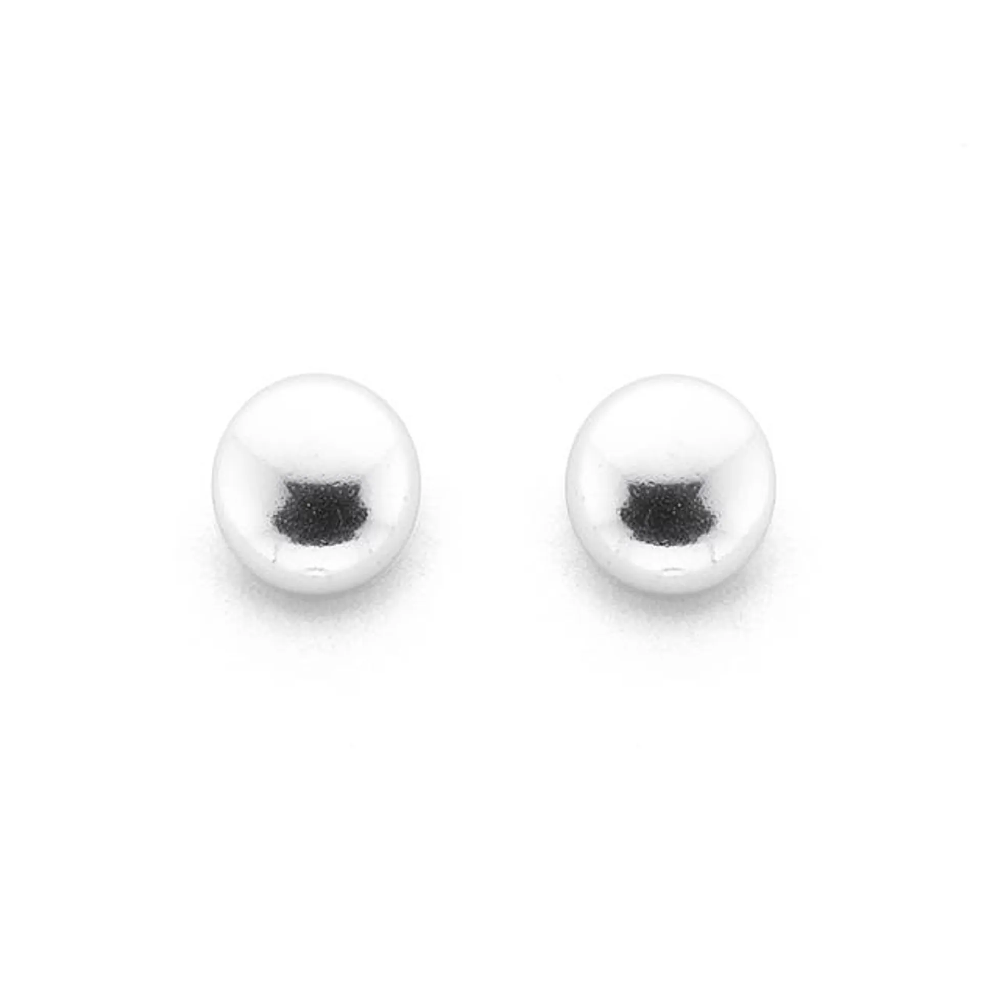 Silver 6mm Flat Ball Studs