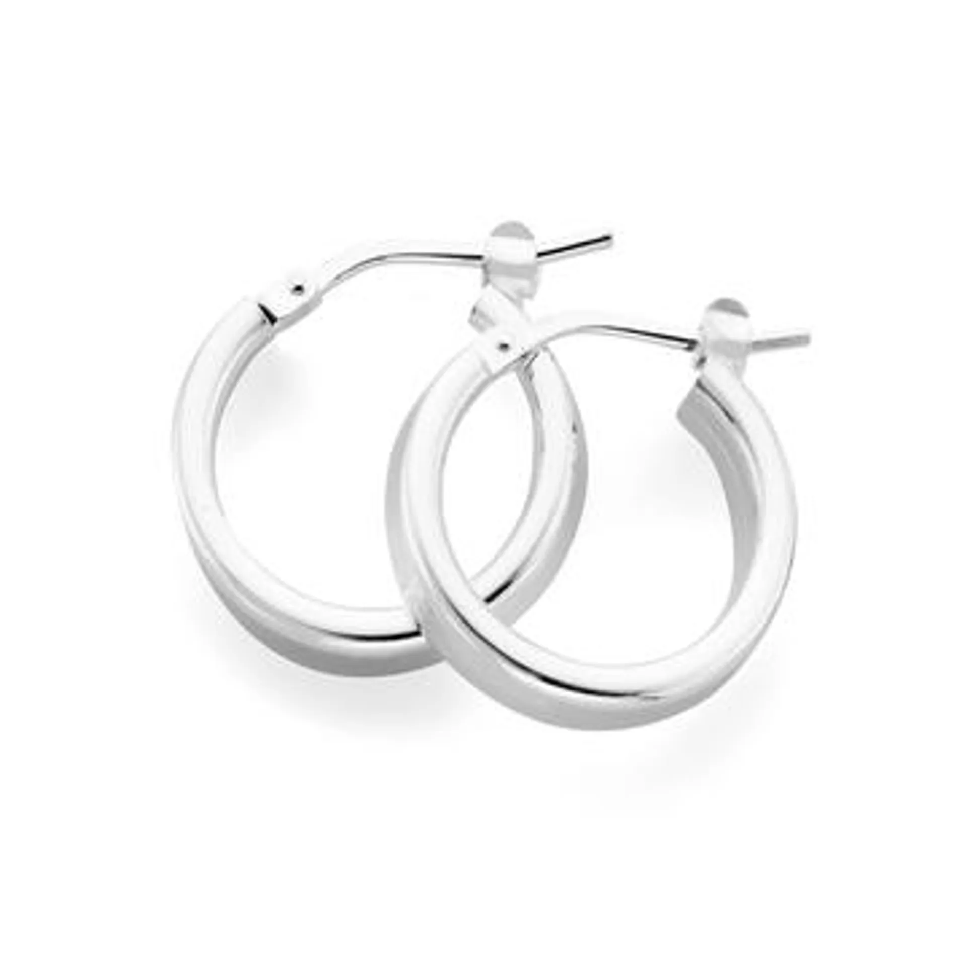 Silver 12mm Tube Hoop Earrings