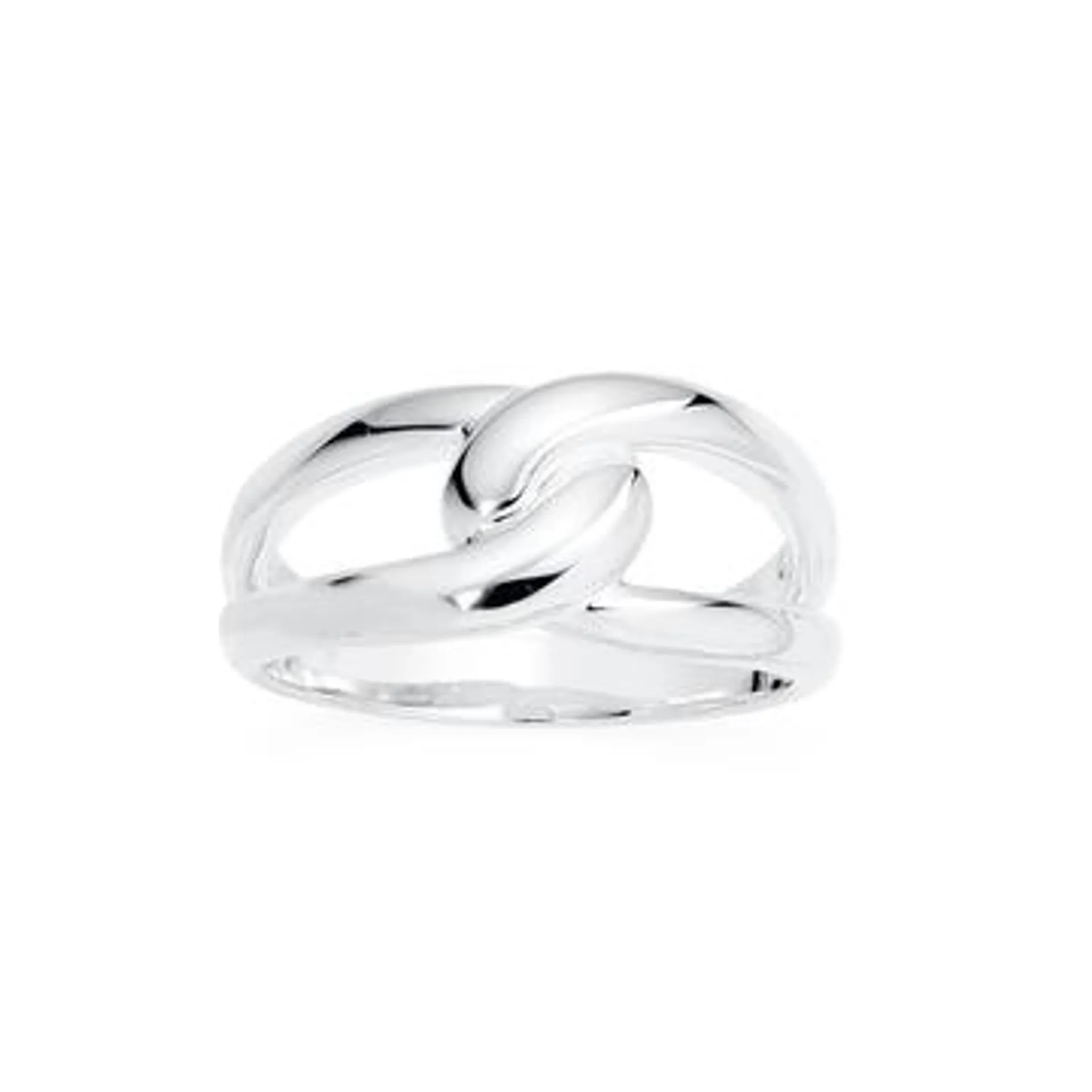 Silver Interlock Ring Size O