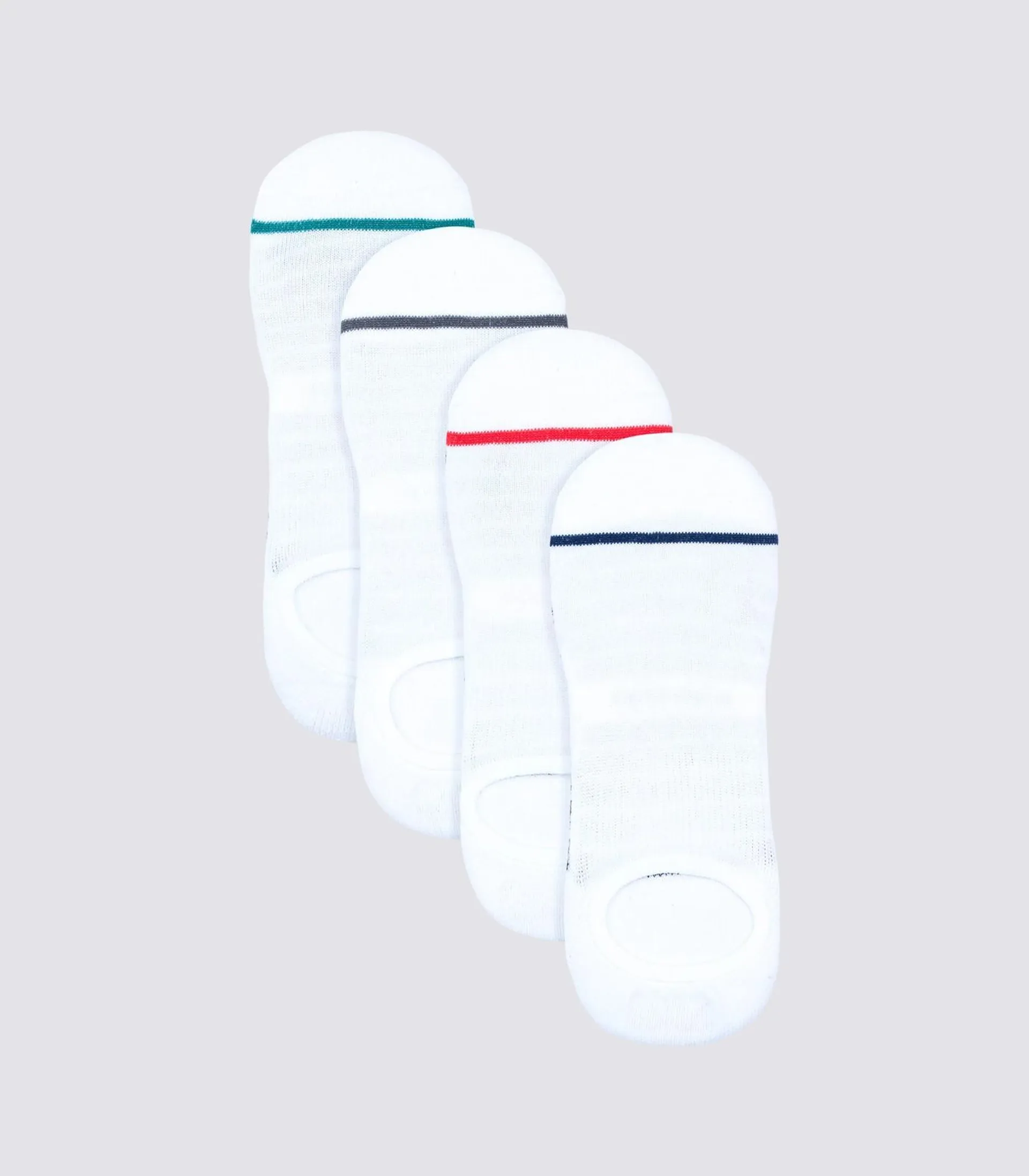 Underworks Mens 4 Pack No Show Cushioned Sneaker Sock - White