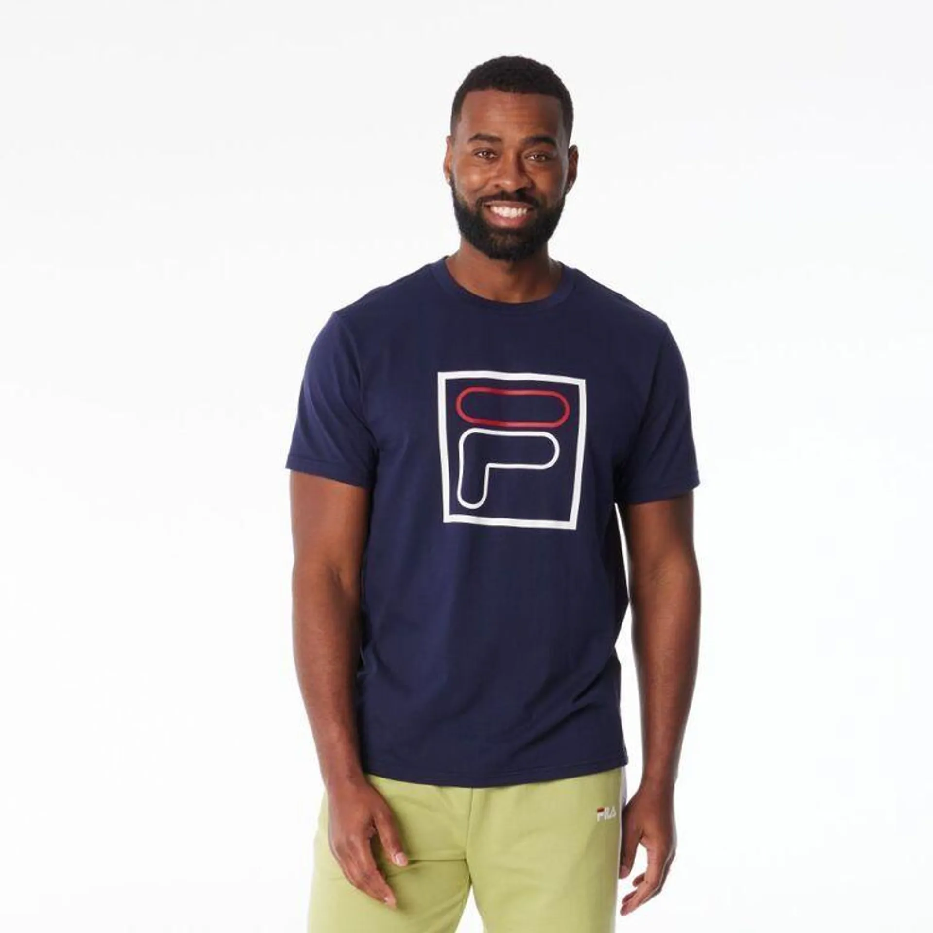 FILA Men's Nigel Logo Outline Jersey Tee New Navy