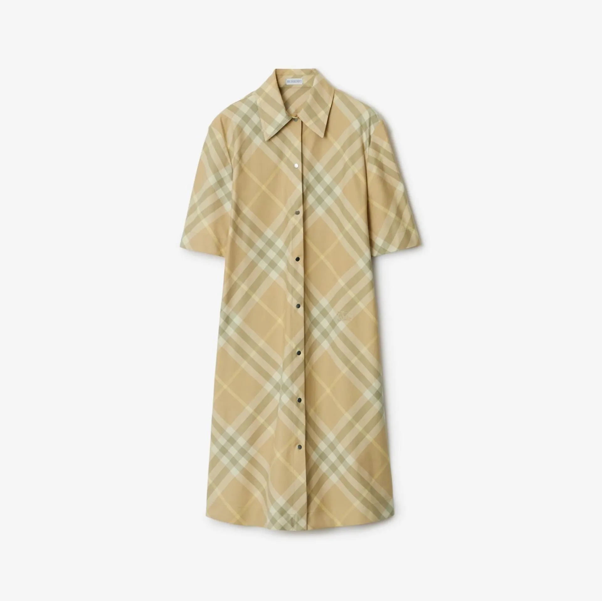 Check Cotton Shirt Dress