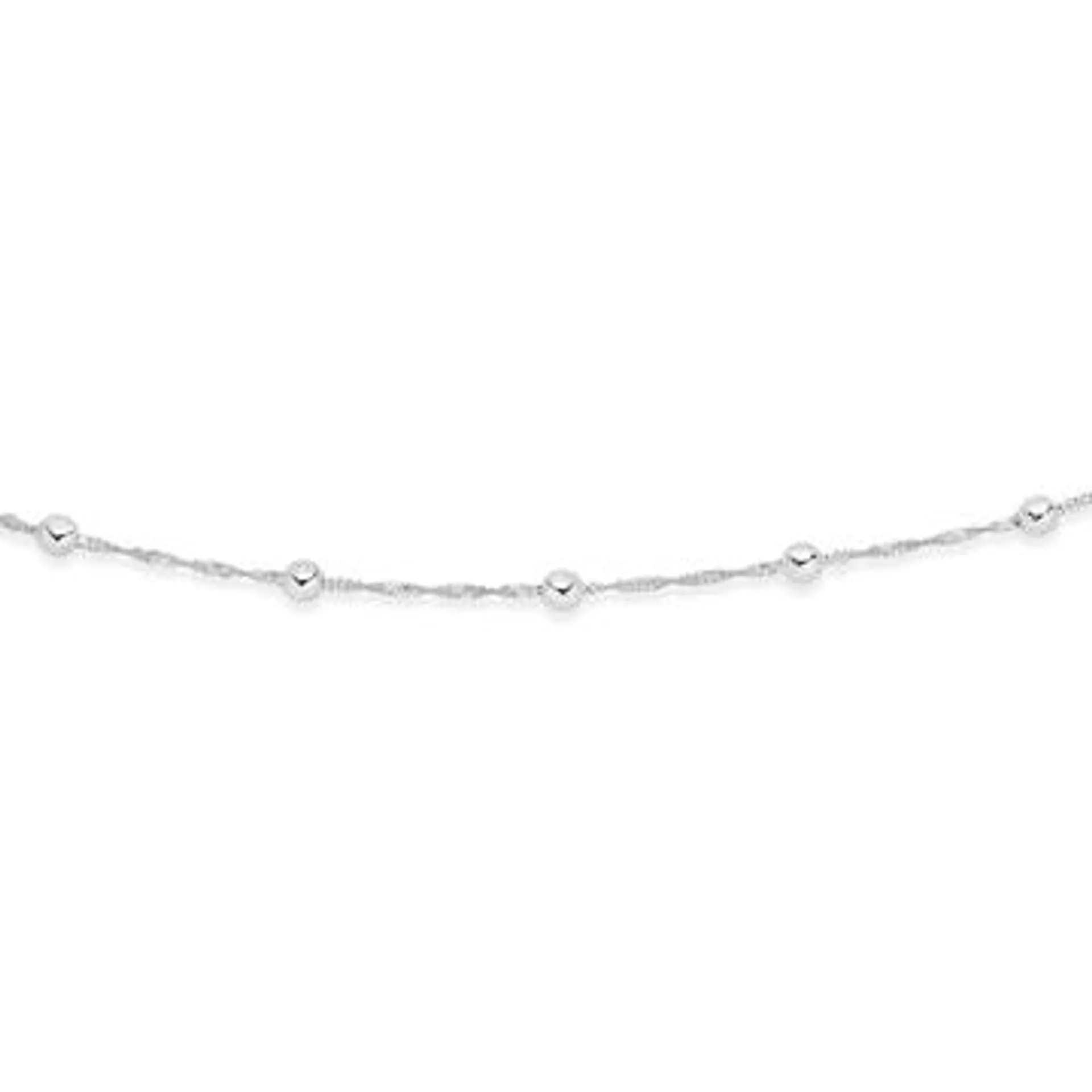 Silver 45cm Rope & Ball Necklace