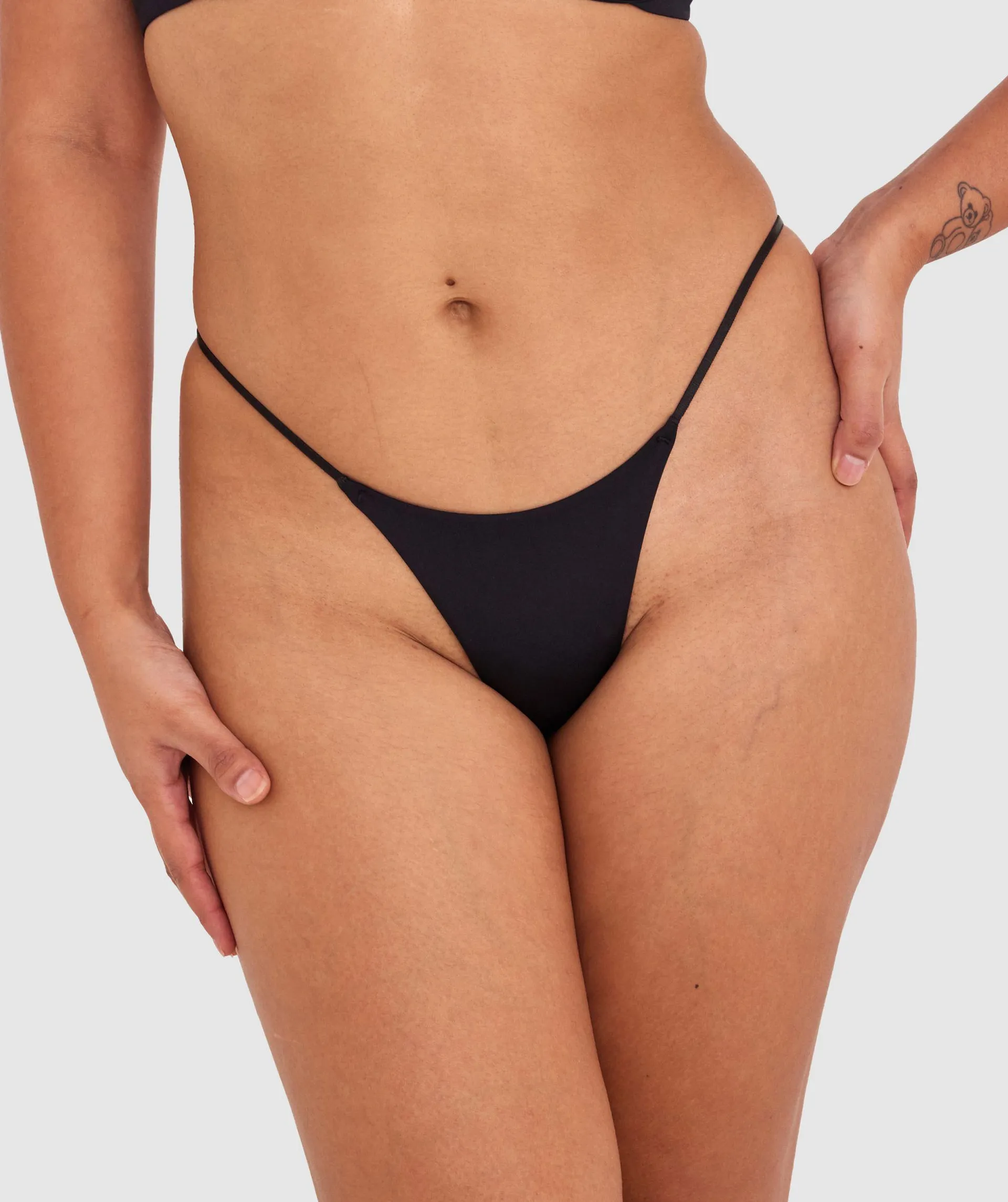 Made For Micro High Leg G String - Black