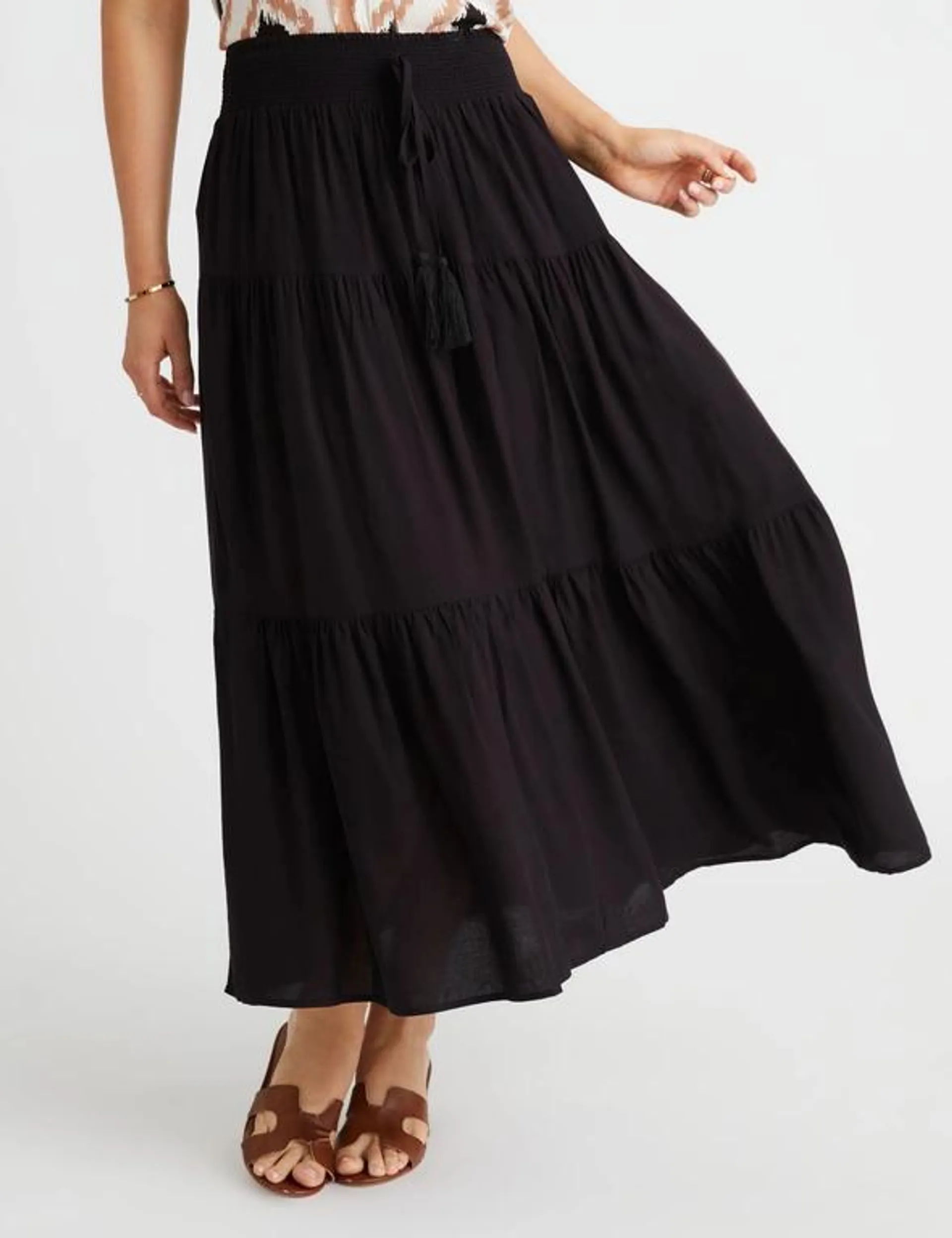 Millers Tiered Rayon Maxi Skirt