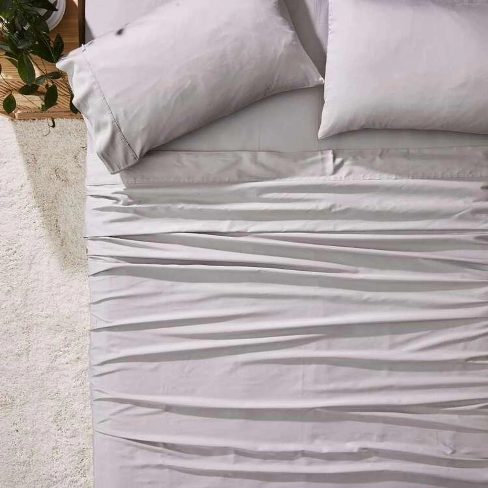 Soren 360 Thread Count Cotton Sateen Sheet Set Smoke