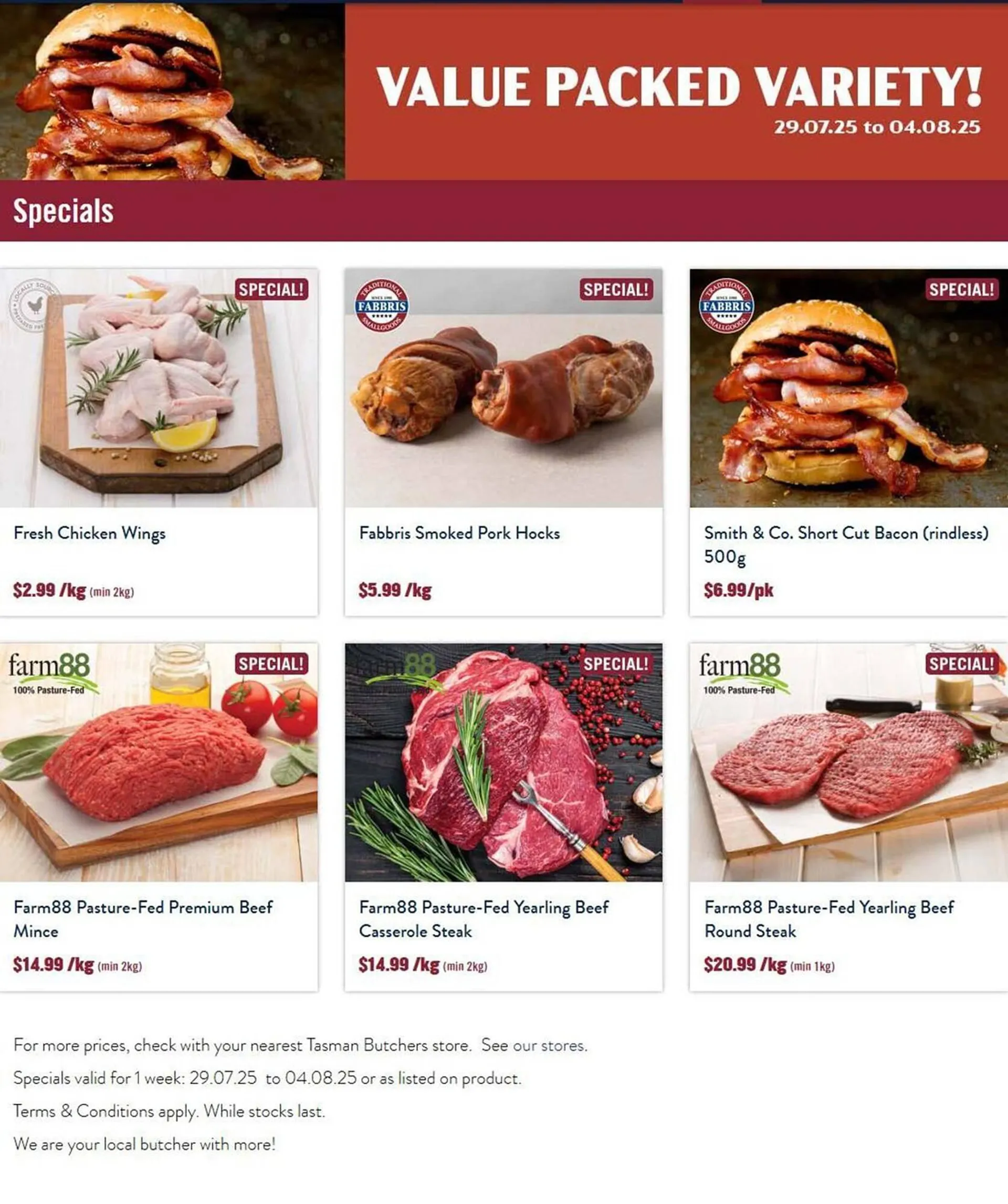Tasman Butchers catalogue - Catalogue valid from 29 July to 4 August 2025 - page 1