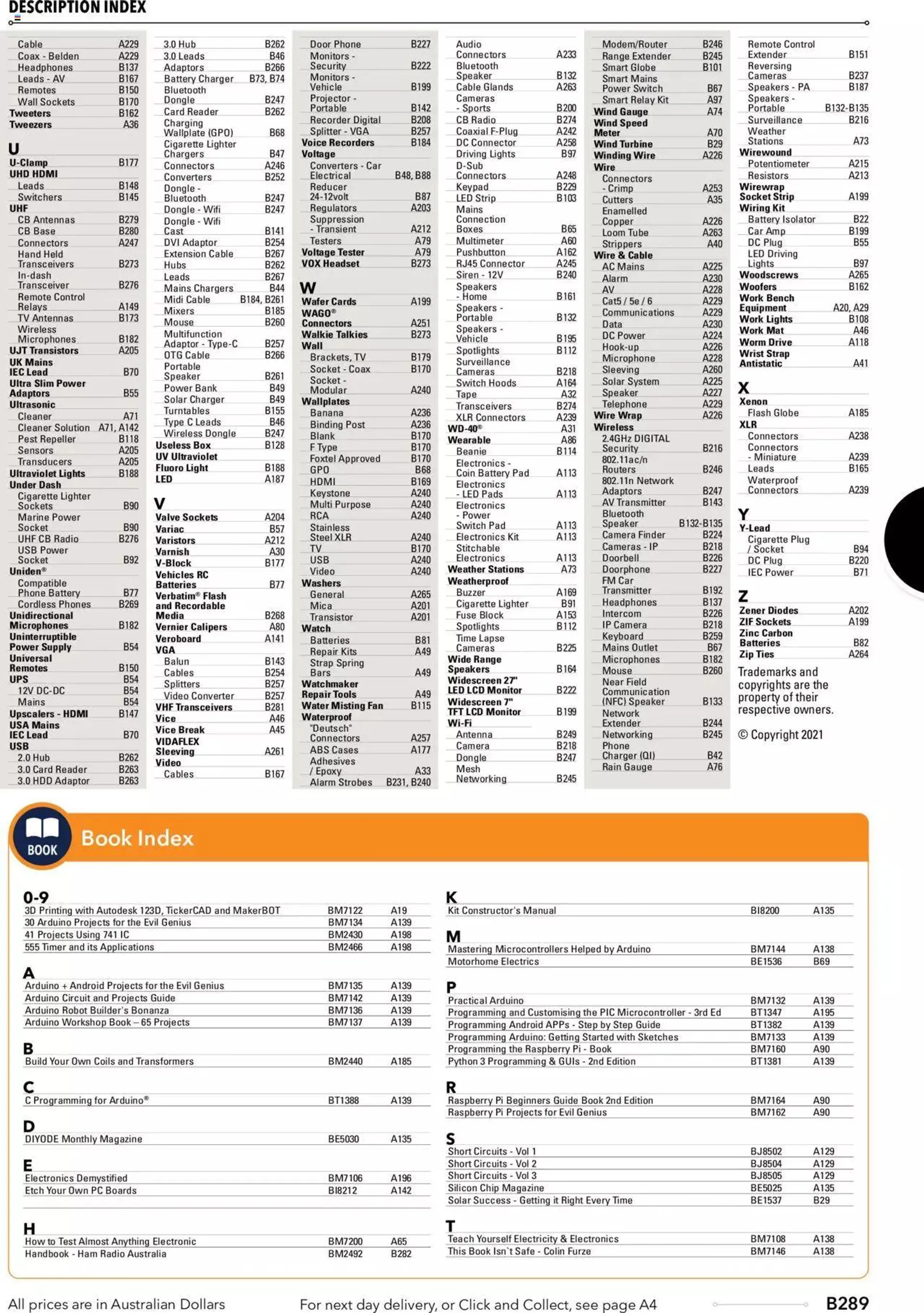 Jaycar Annual Engineering & Scientific Catalogue - Catalogue valid from 27 October to 31 December 2024 - page 289