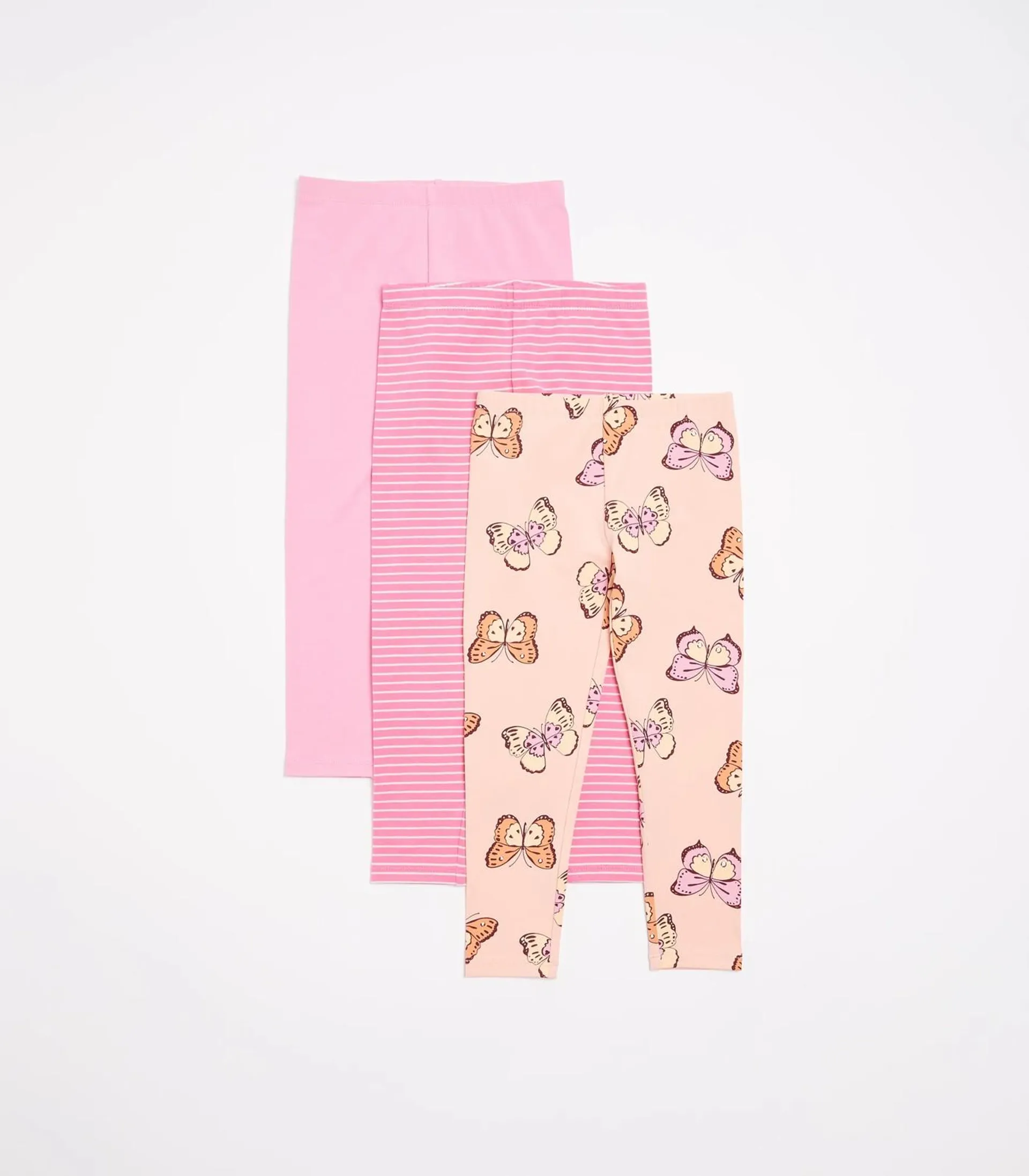 Print Leggings 3 Pack - Pink Butterfly