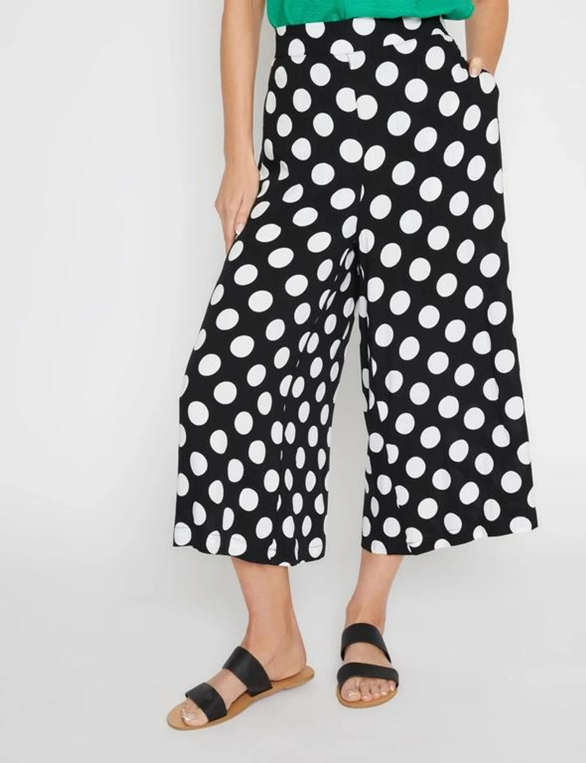 Millers 7/8th Length Wide Leg Printed Rayon Pant