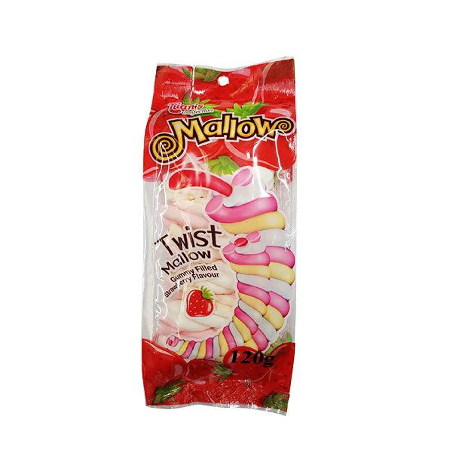 Mallow Twist Strawberry Filled 120g