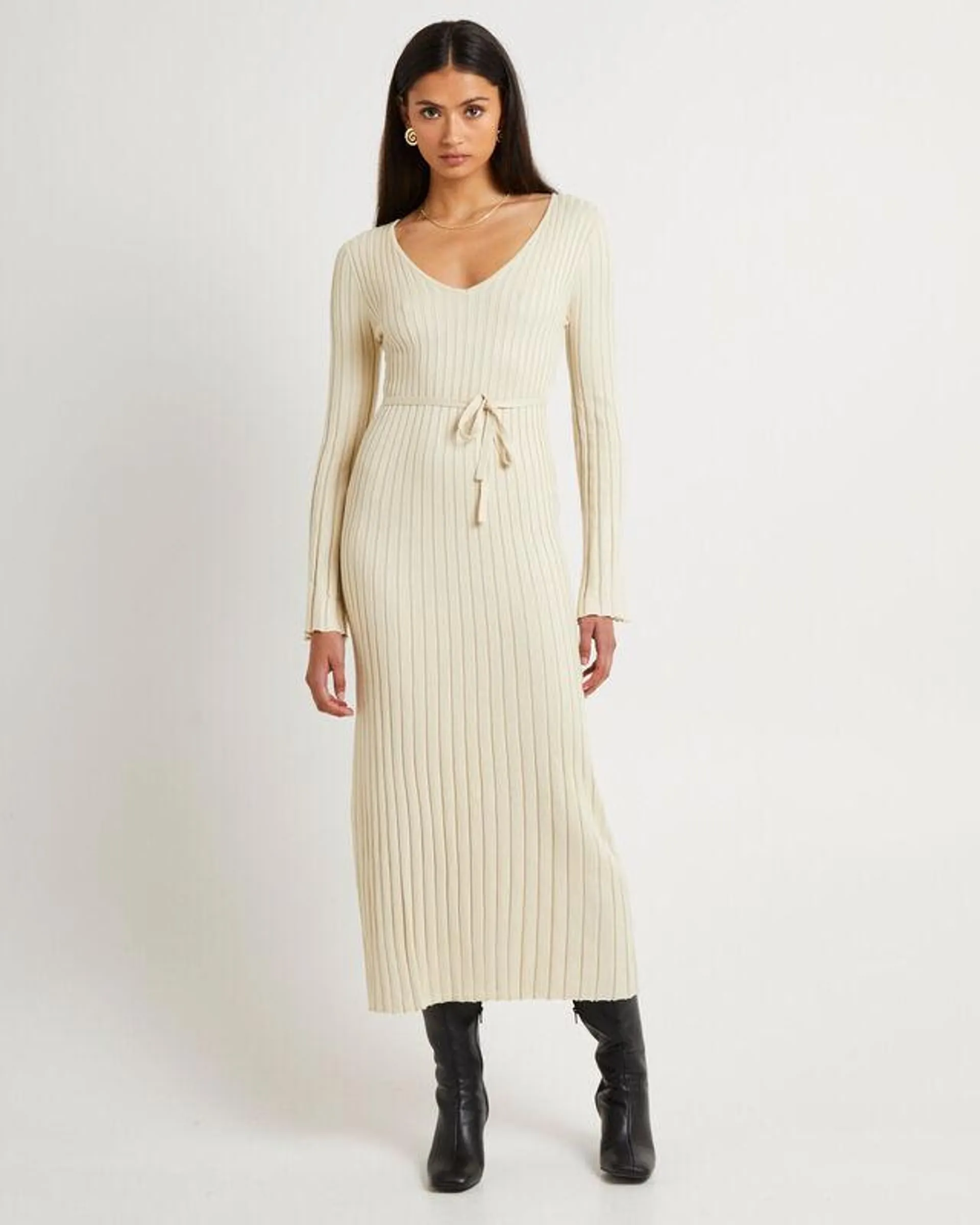 Sophie Long Sleeve Rib Knit Dress