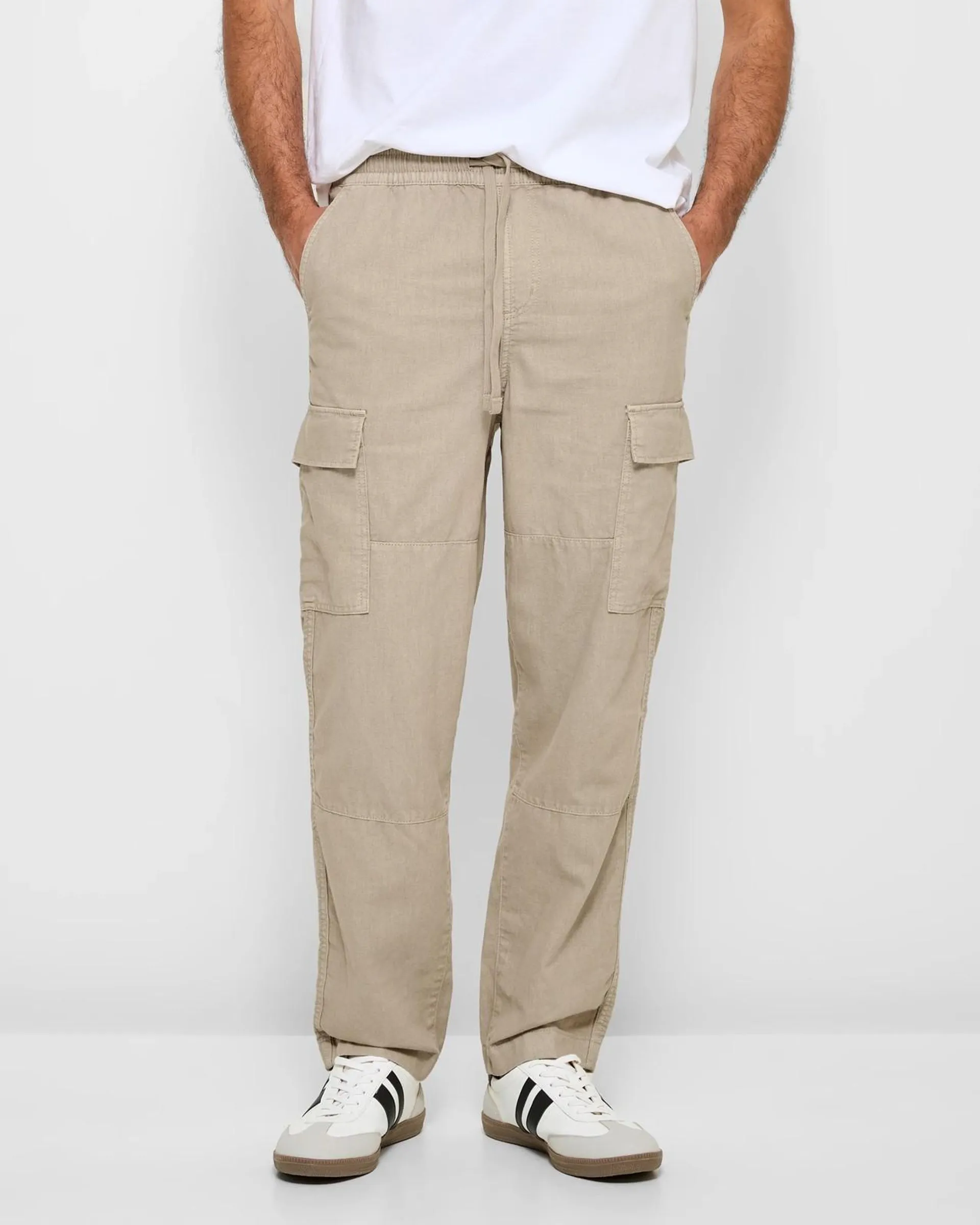 Linen Blend Cargo Pants