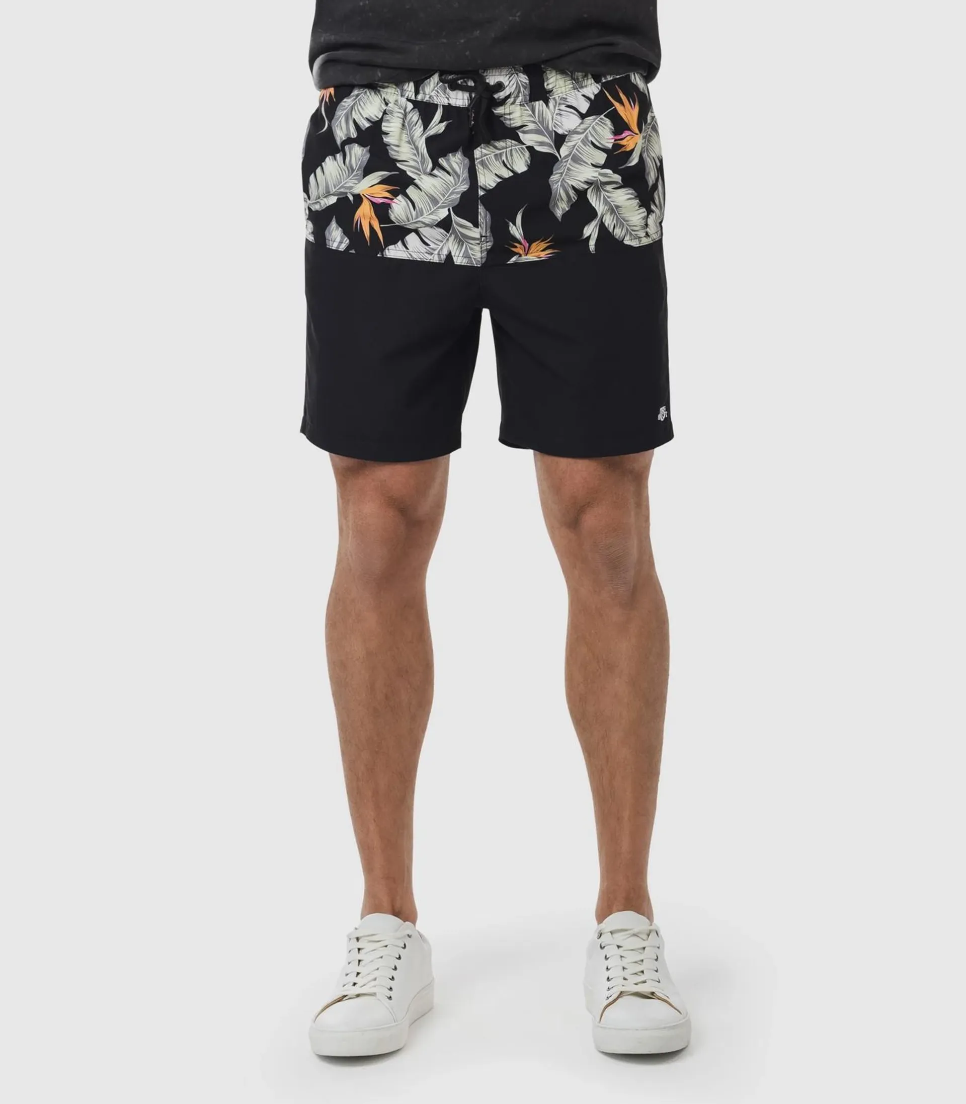 Paradise Palm Splice Volley Shorts - Piping Hot