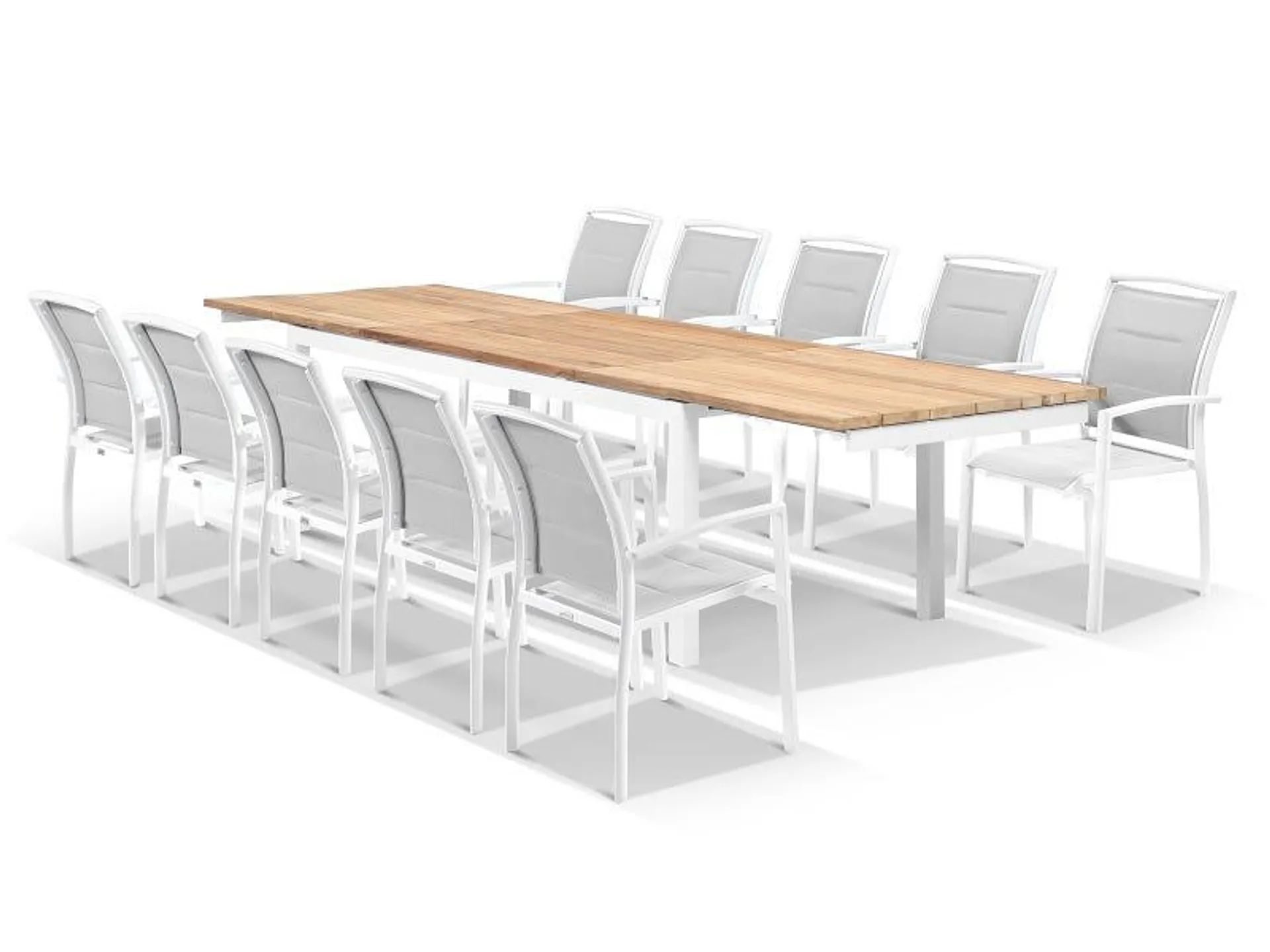 Marseille 340 Extension table with Verde Chairs - 11pc Outdoor Dining Setting