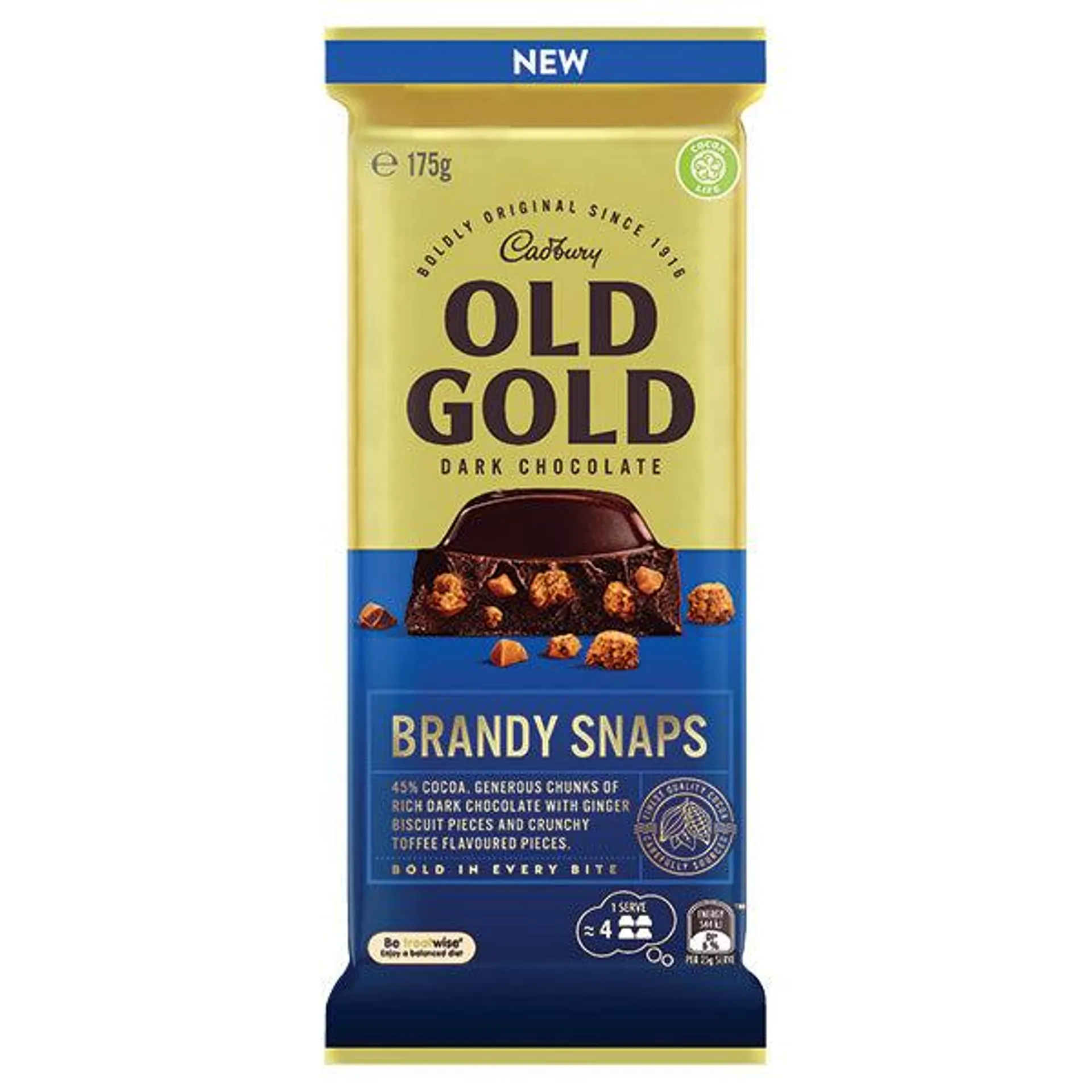 4 for $5 - Cadbury Old Gold Brandy Snaps Block 175g