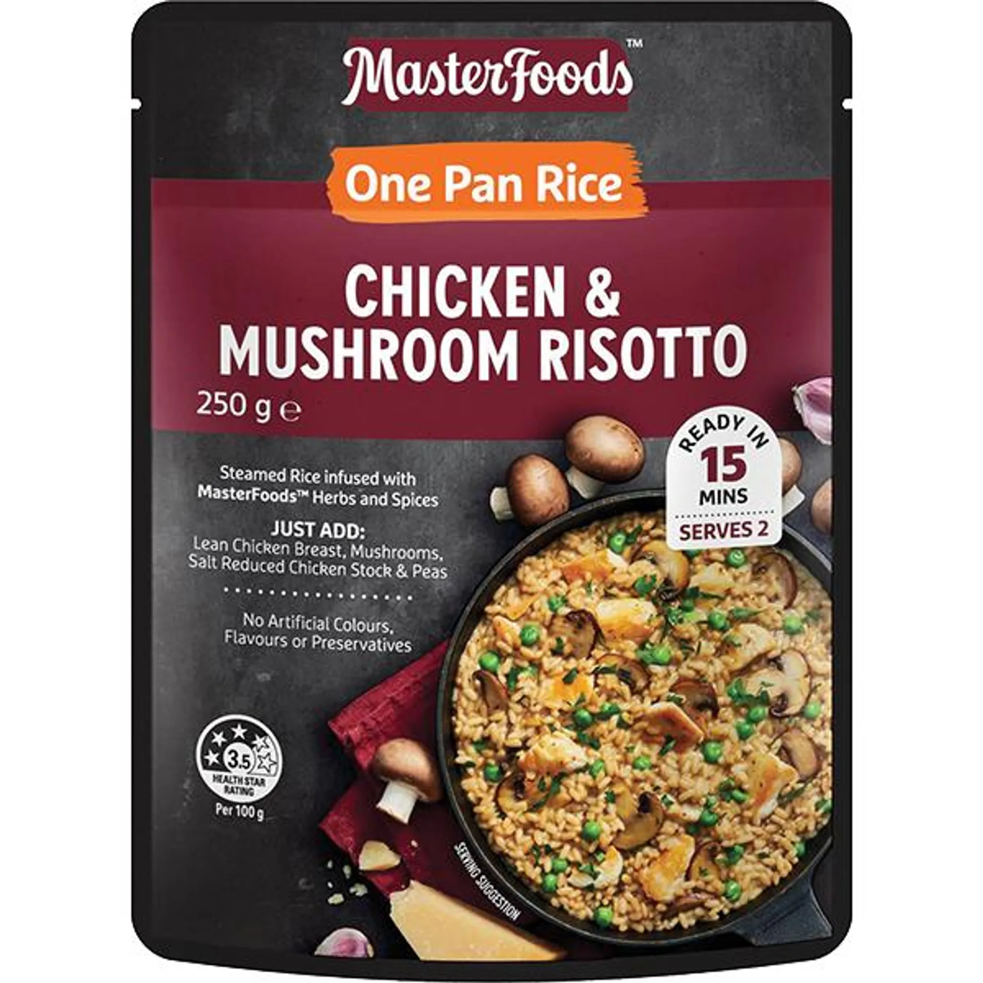 Masterfoods One Pan Rice Chicken & Mushroom Risotto 250g - 2 for $3