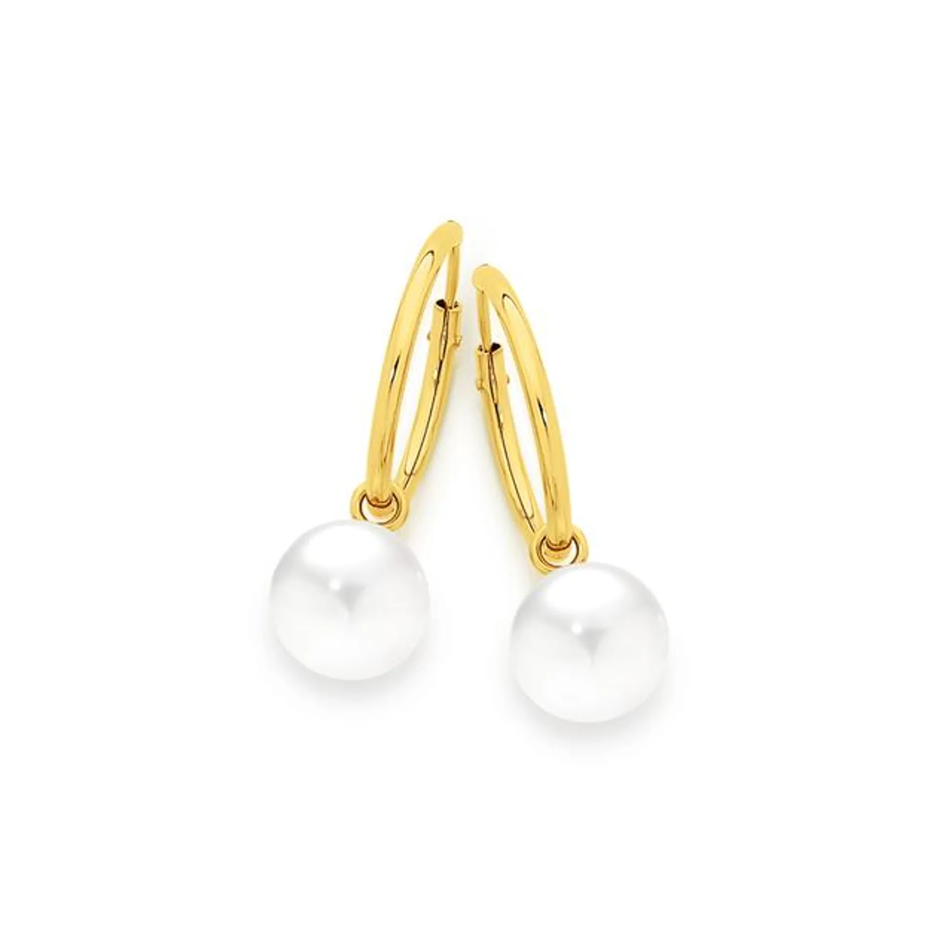 9ct Freshwater Pearl 6mm Drop Earrings