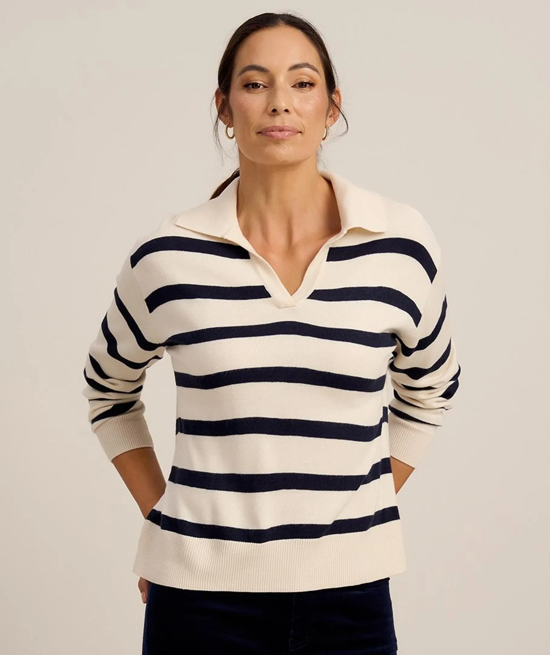 Supersoft Collared Stripe Jumper