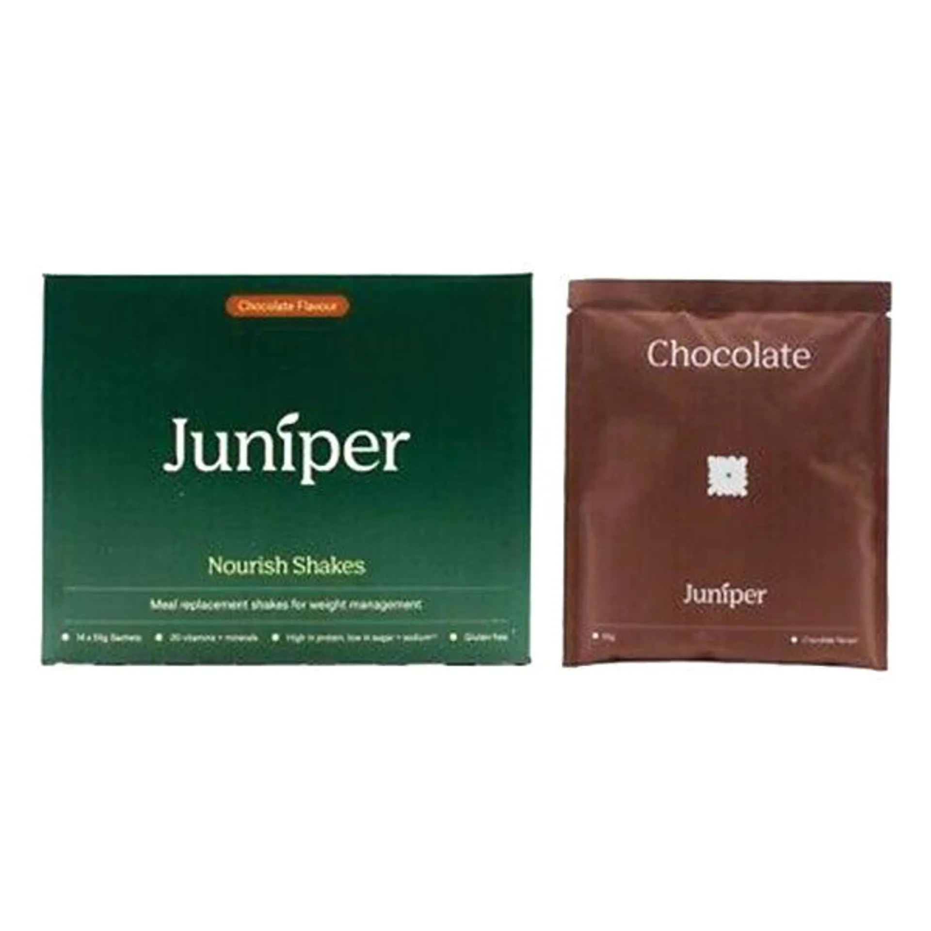 Box of 14 - Juniper Protein Nourish Shakes Chocolate