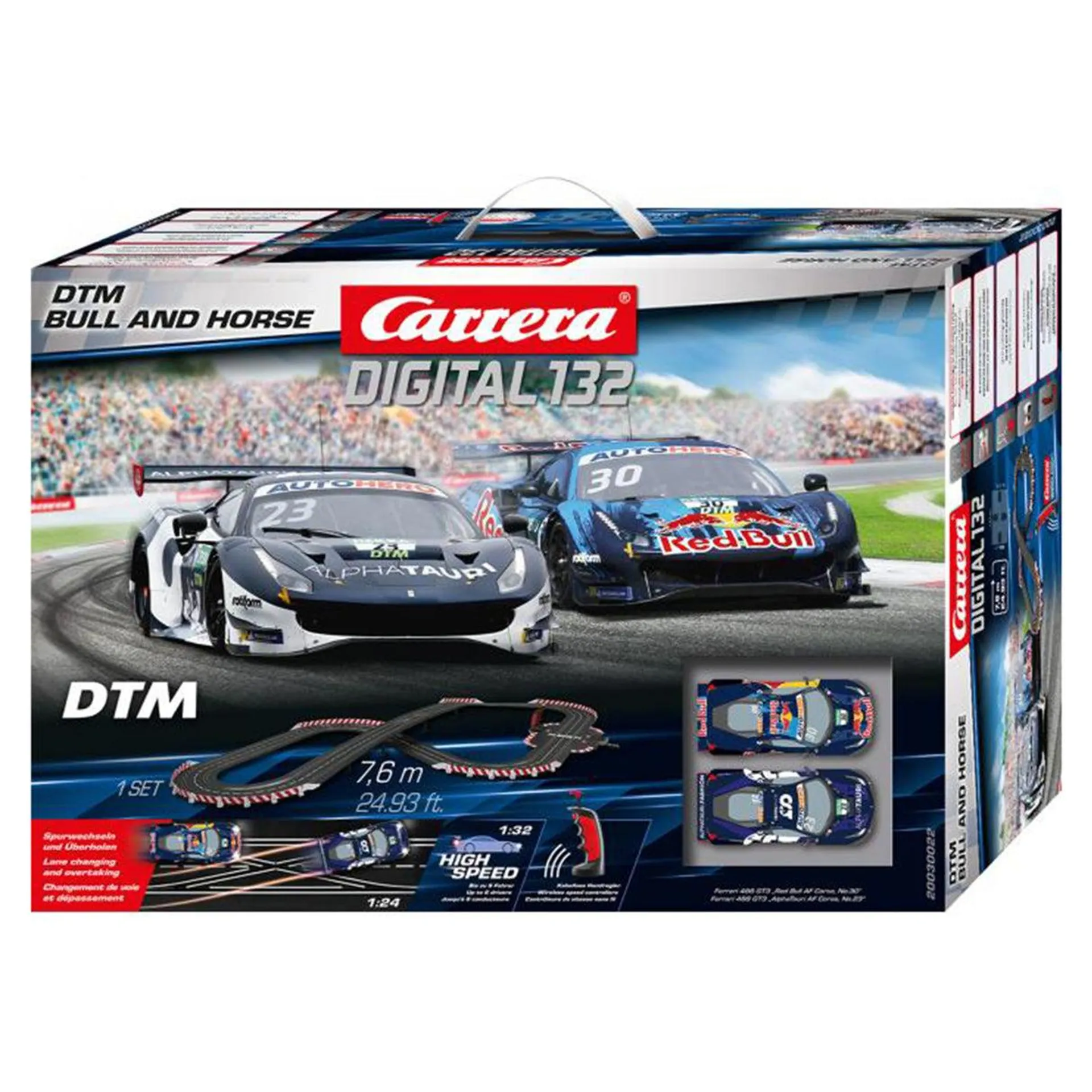 Carrera DTM Bull & Horse Wireless Slot Cars 7.6m