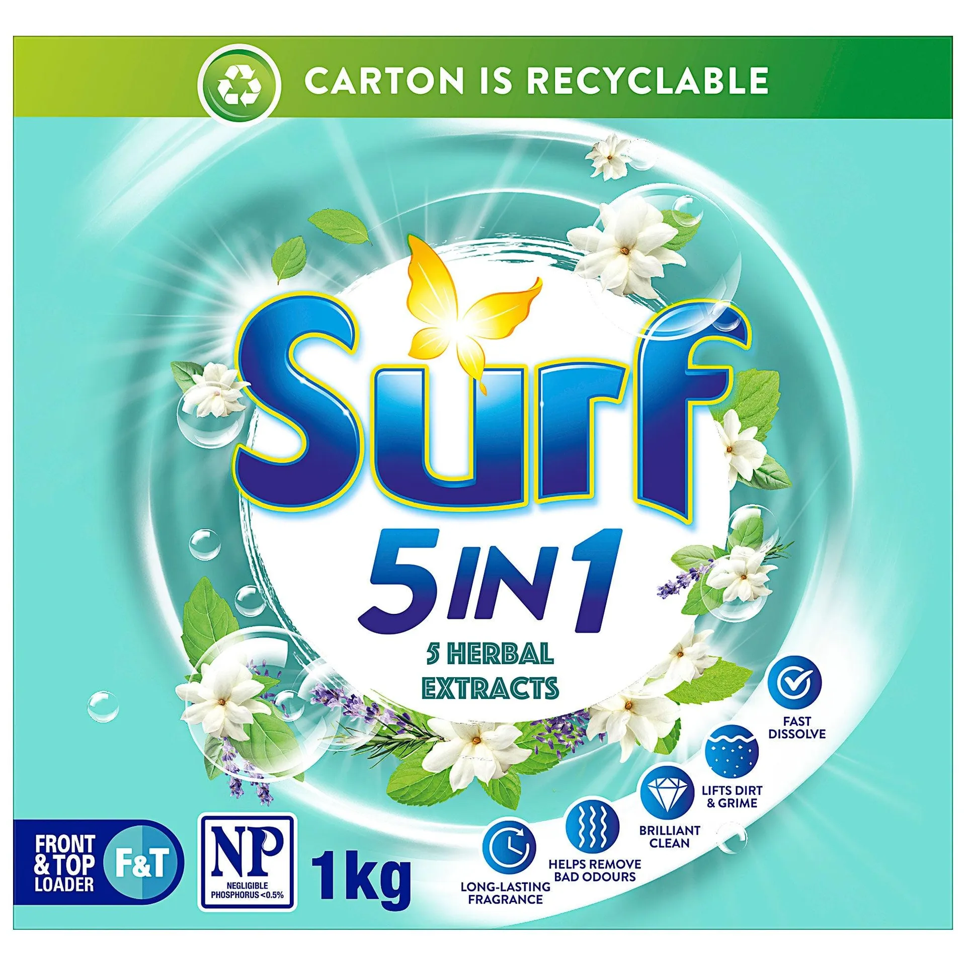 Surf Laundry Powder 5 In 1 Herbals 1kg