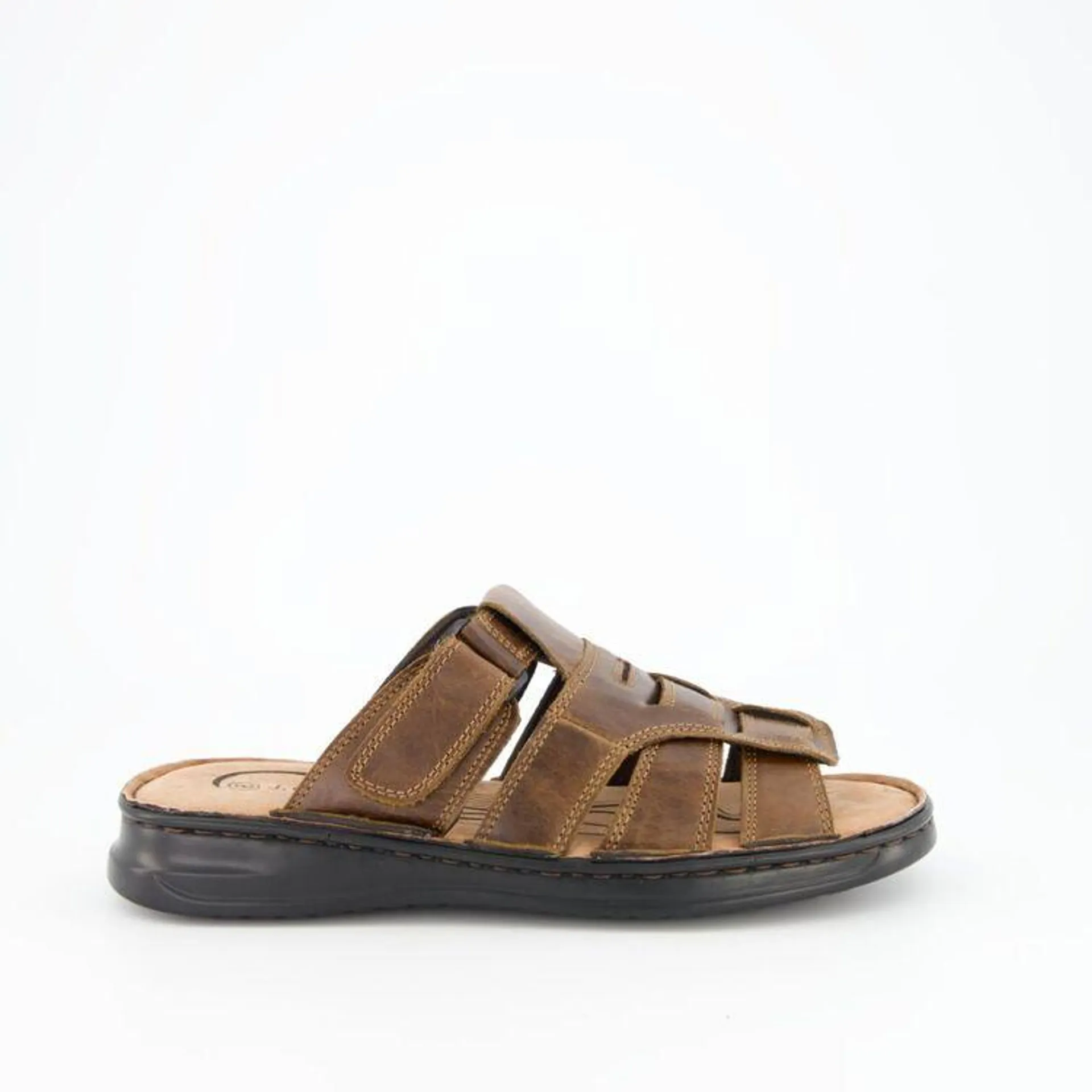 JC Lanyon Men's Sebastian Leather Slides Brown