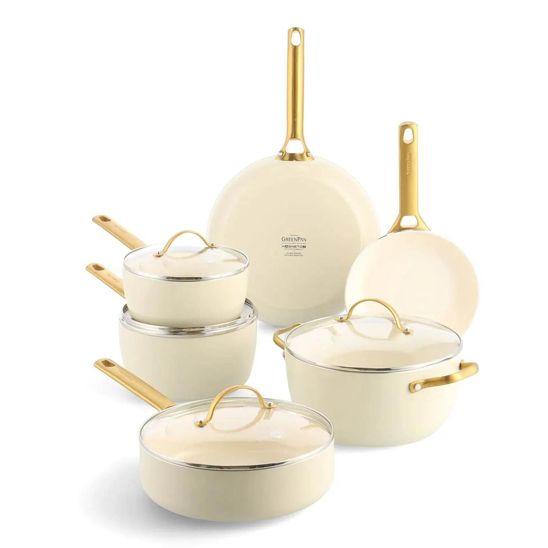 GreenPan Padova Cookware Set Cream White 10 Piece