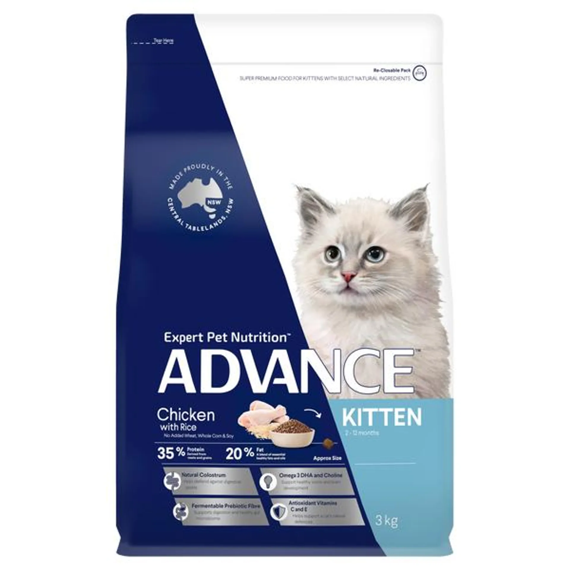 ADVANCE - Kitten Chicken with Rice Dry Cat Food (3kg)