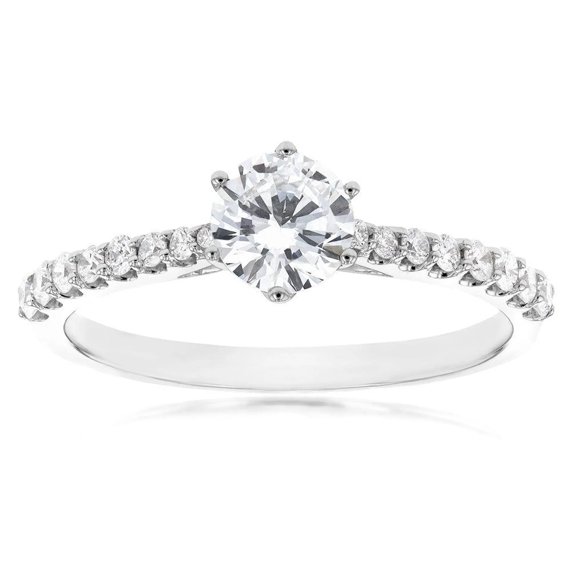 Luminesce Lab Grown 1 Carat Fancy Diamond Ring in 18ct White Gold